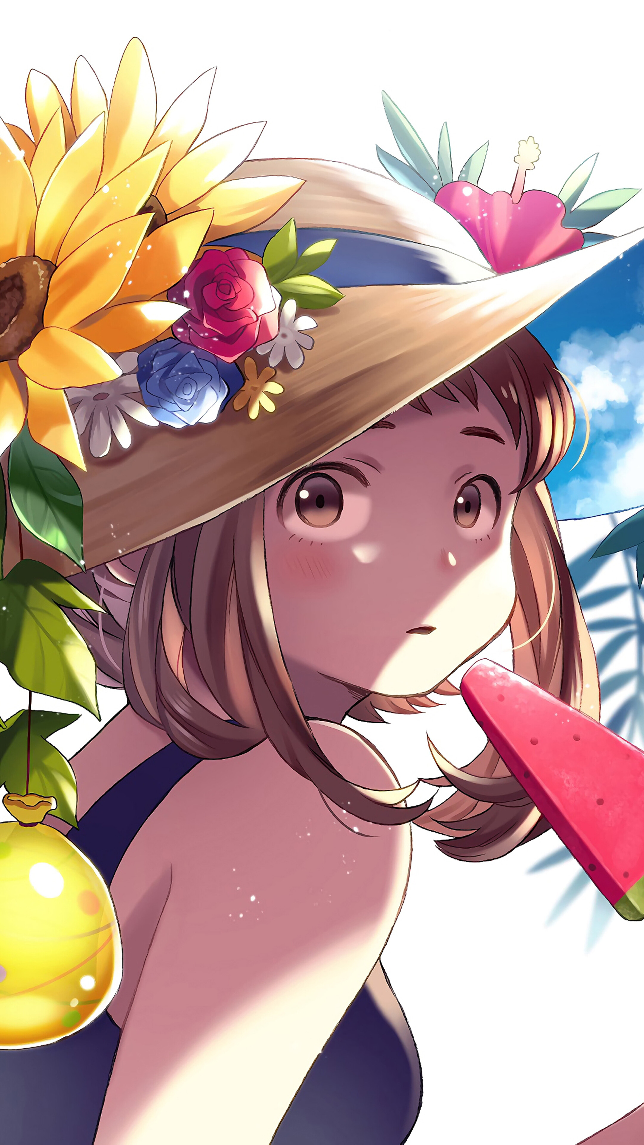 Ochaco Uraraka from My Hero Academia in Summer HD Phone Wallpaper