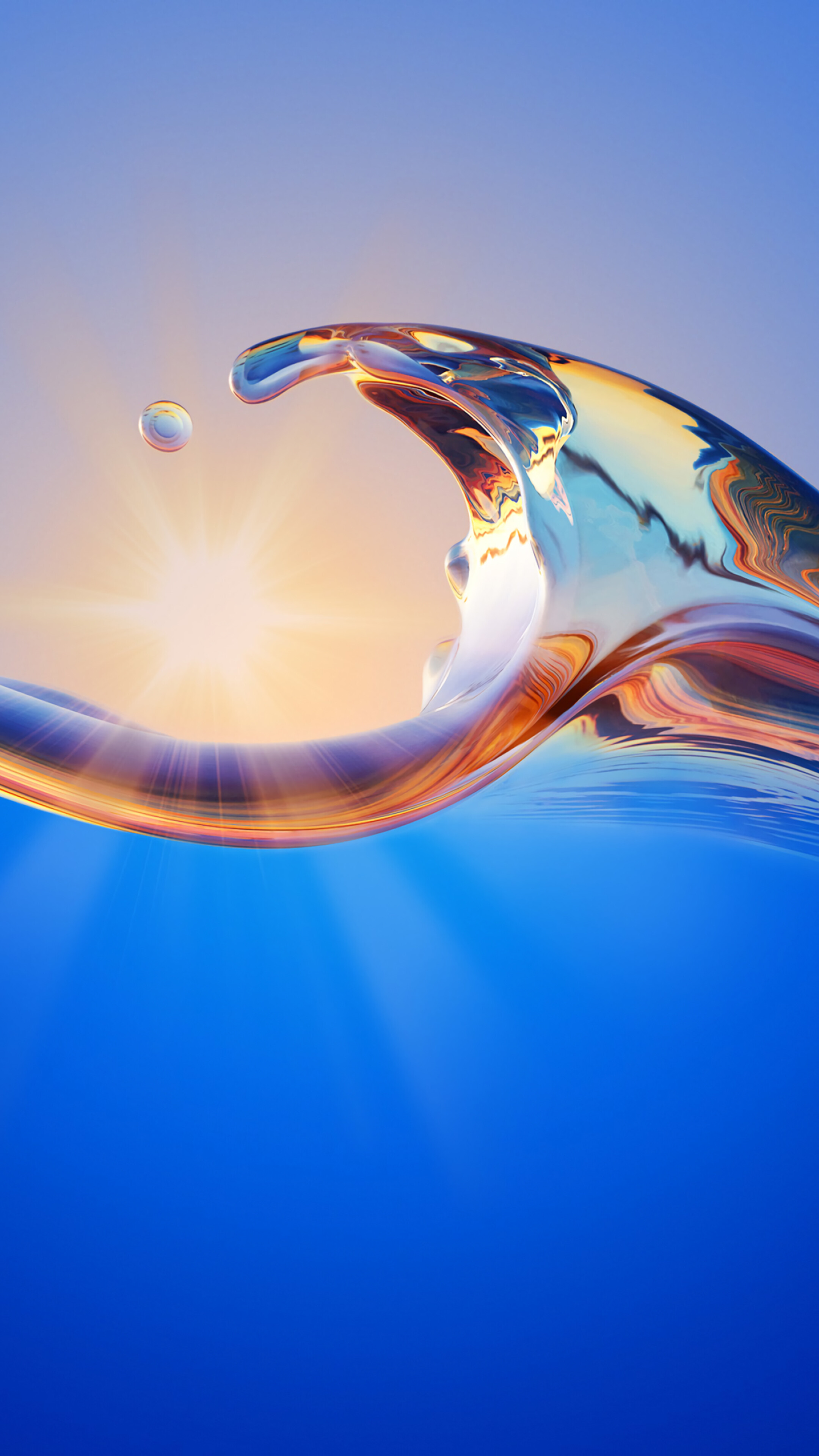 Sun and Water Wave 4K HD Phone Wallpaper