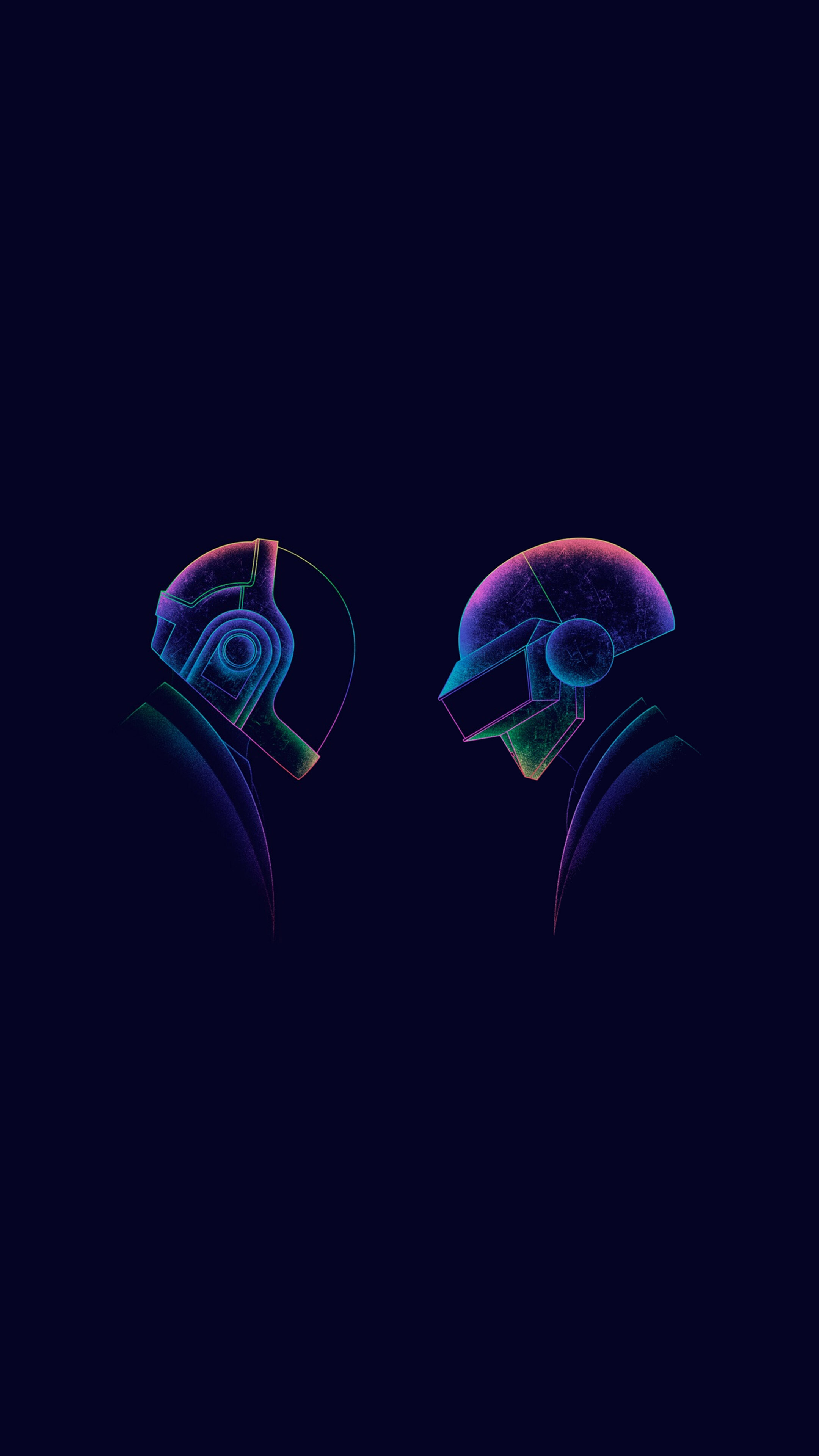 Daft Punk minimalist illustration 4K HD Phone Wallpaper