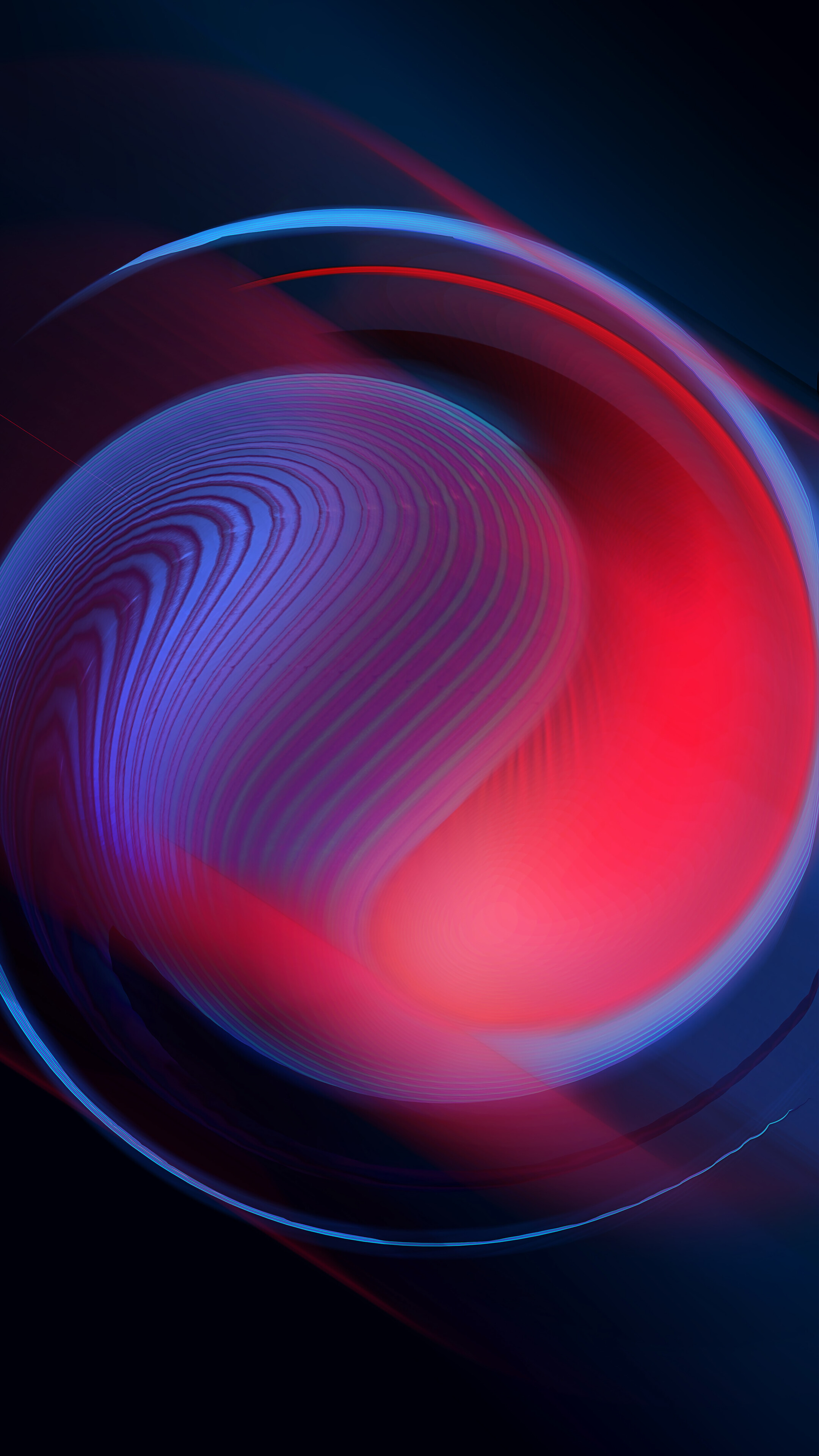 Abstract swirling digital art with red and blue colors HD Phone Wallpaper