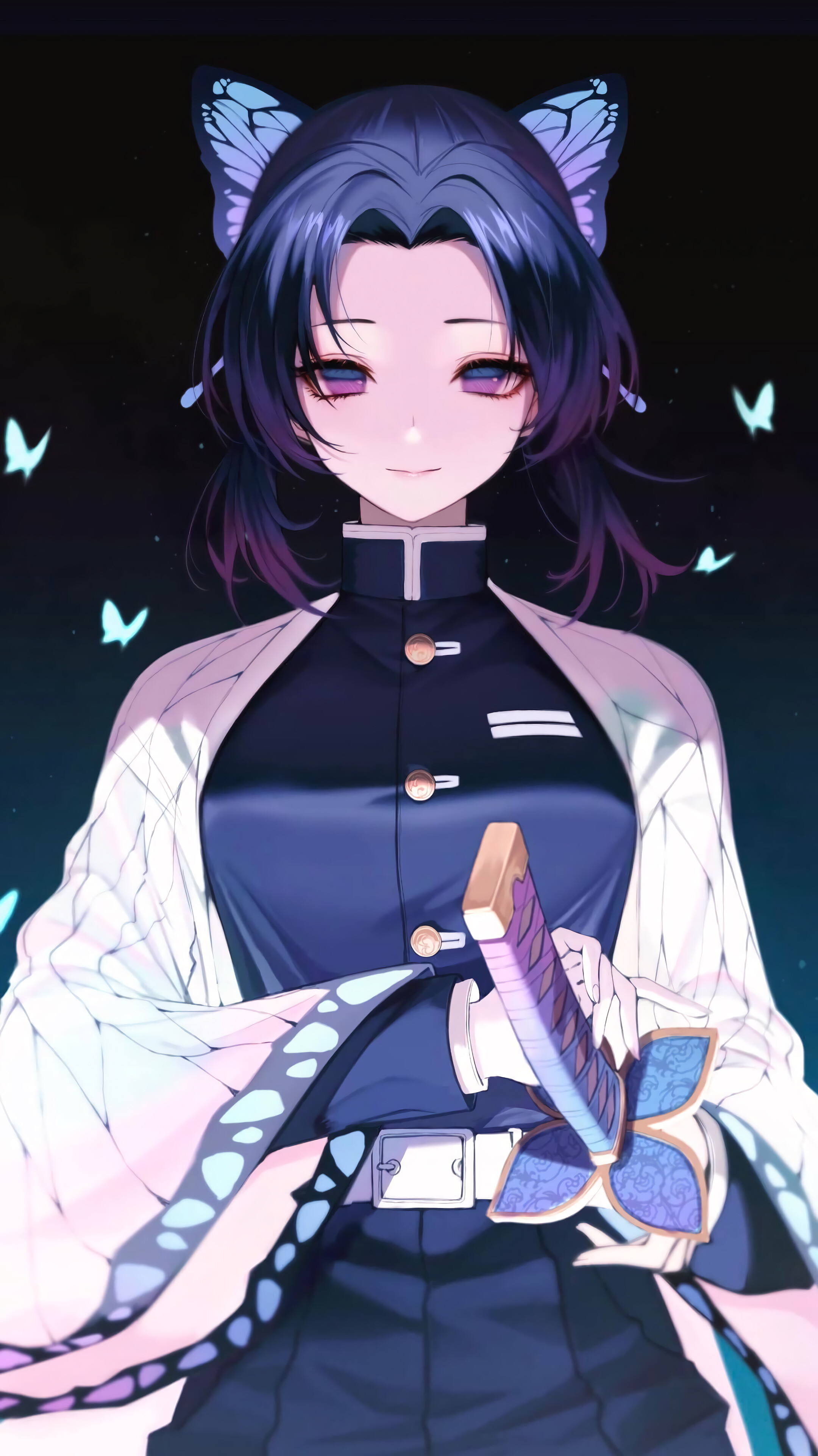 Shinobu Kocho from Kimetsu no Yaiba 4K HD Phone Wallpaper
