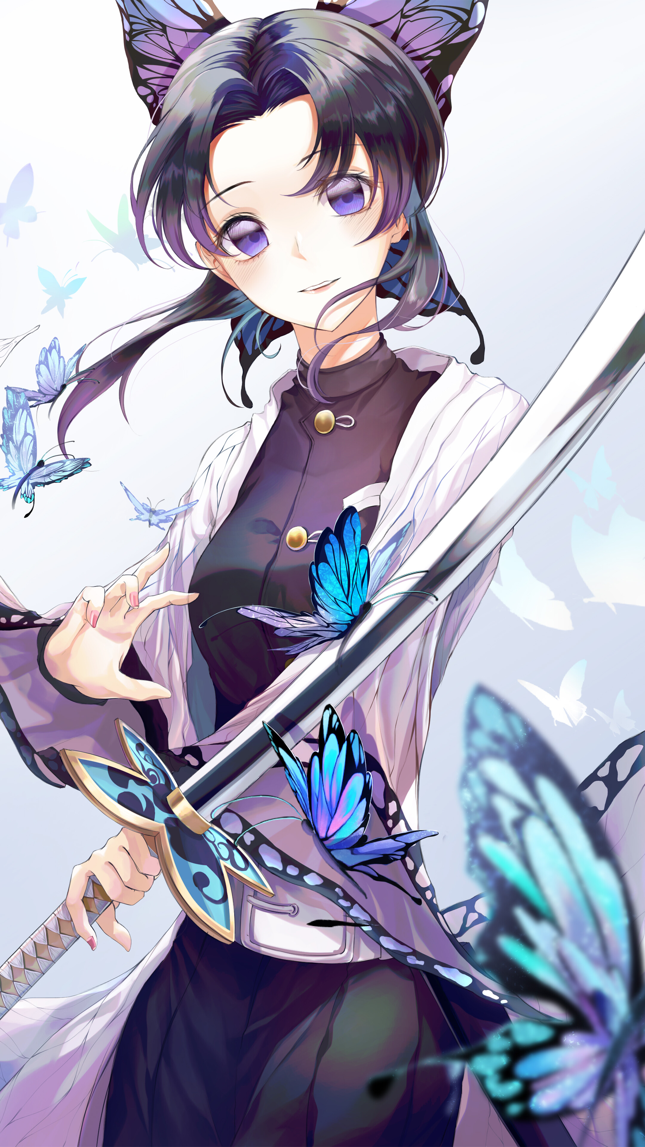 Shinobu Kocho from Kimetsu no Yaiba 4K HD Phone Wallpaper