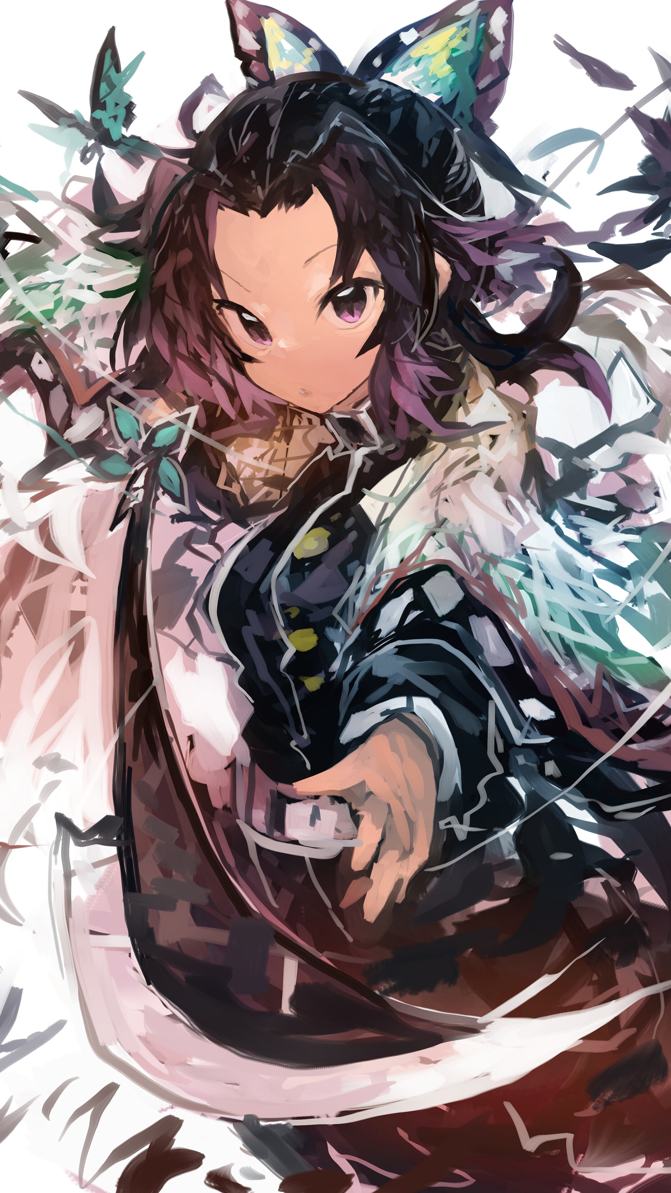 Shinobu Kocho from Kimetsu no Yaiba 4K HD Phone Wallpaper