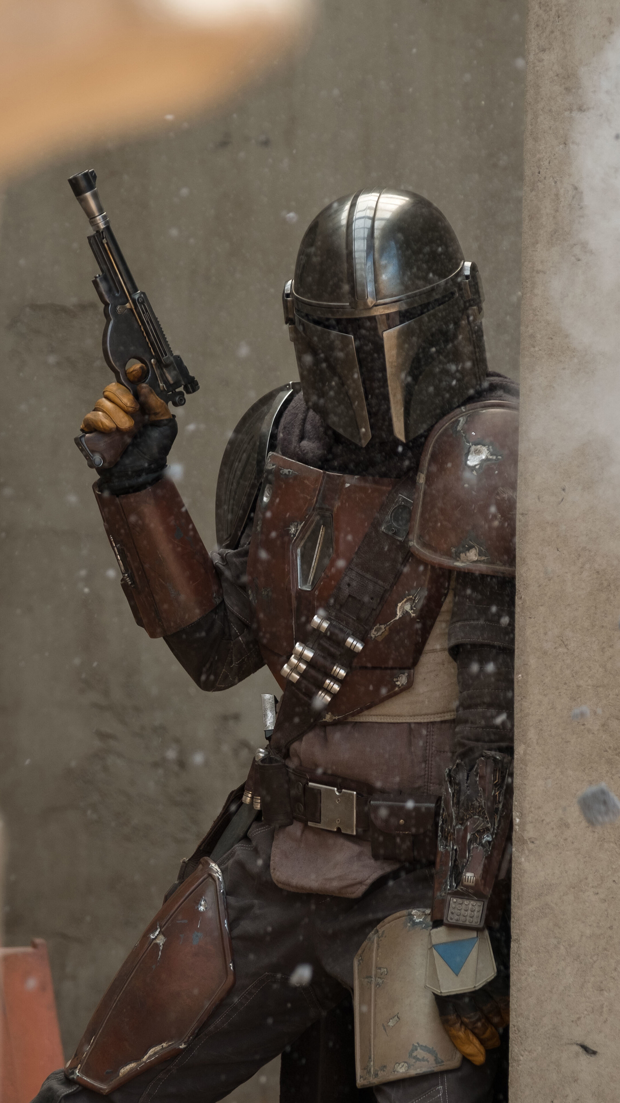 The Mandalorian with Blaster HD Phone Wallpaper
