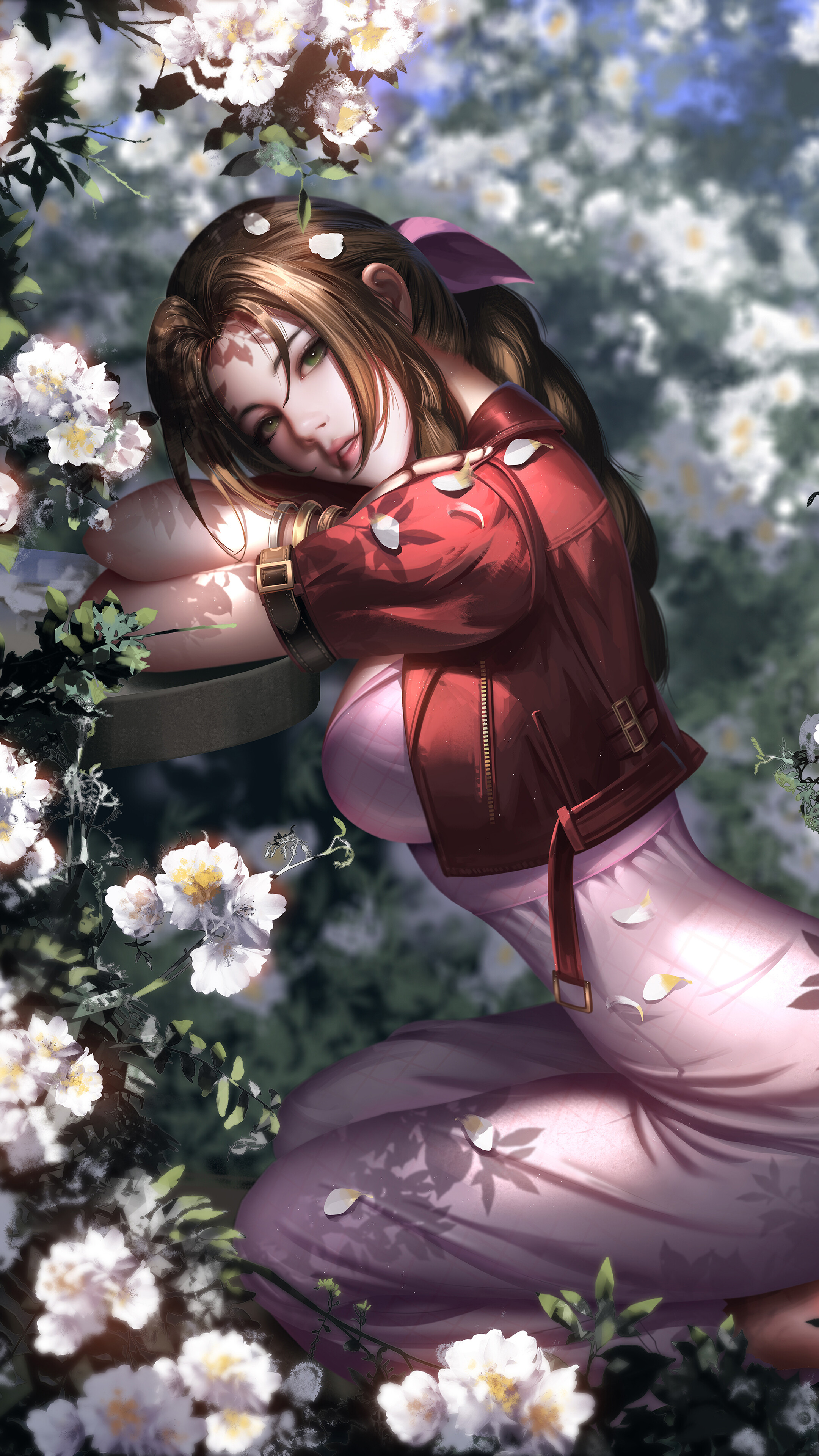 Aerith from Final Fantasy 7 Remake 4K HD Phone Wallpaper