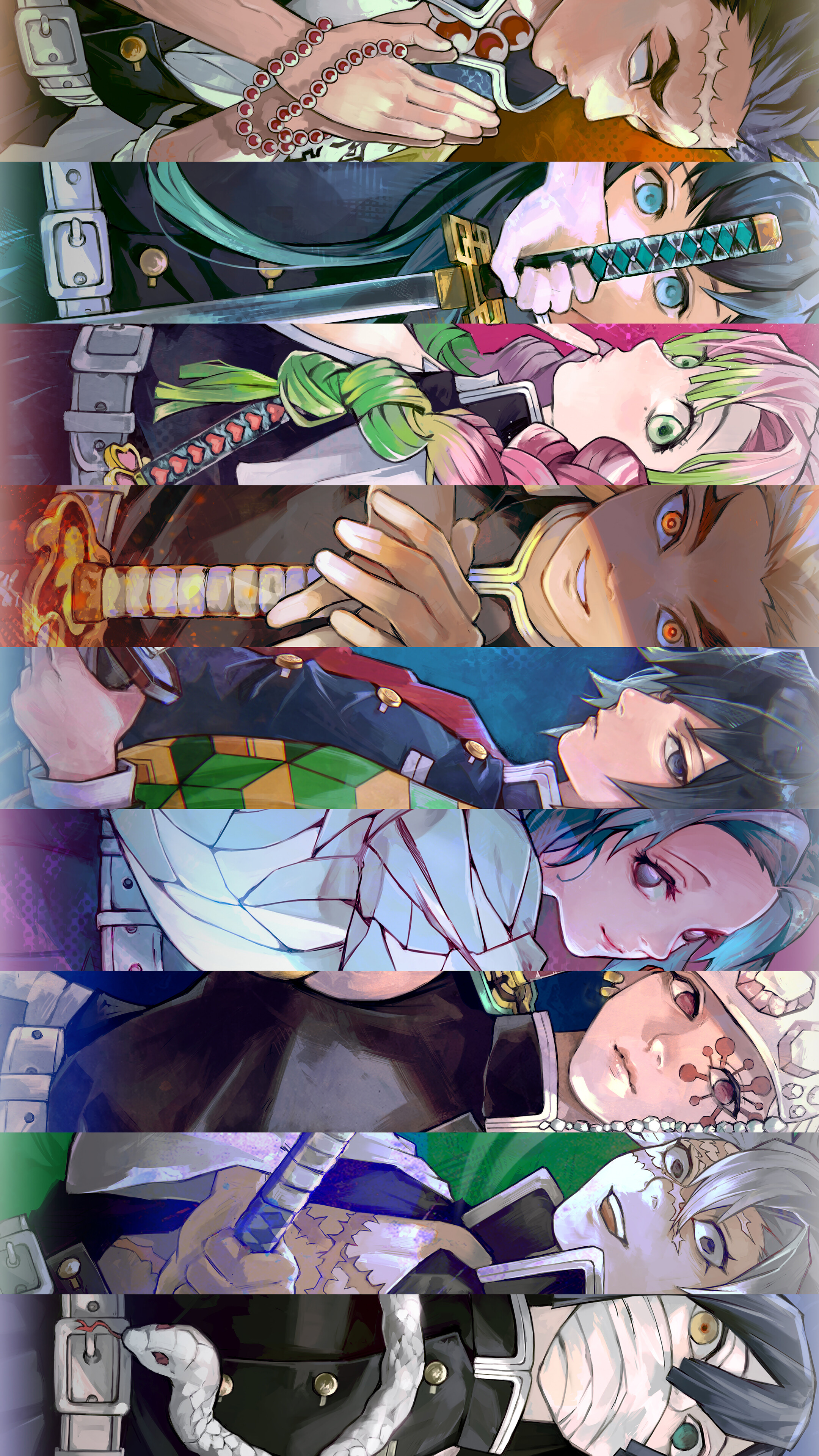 Demon Slayer: Kimetsu no Yaiba Hashira Montage HD Phone Wallpaper