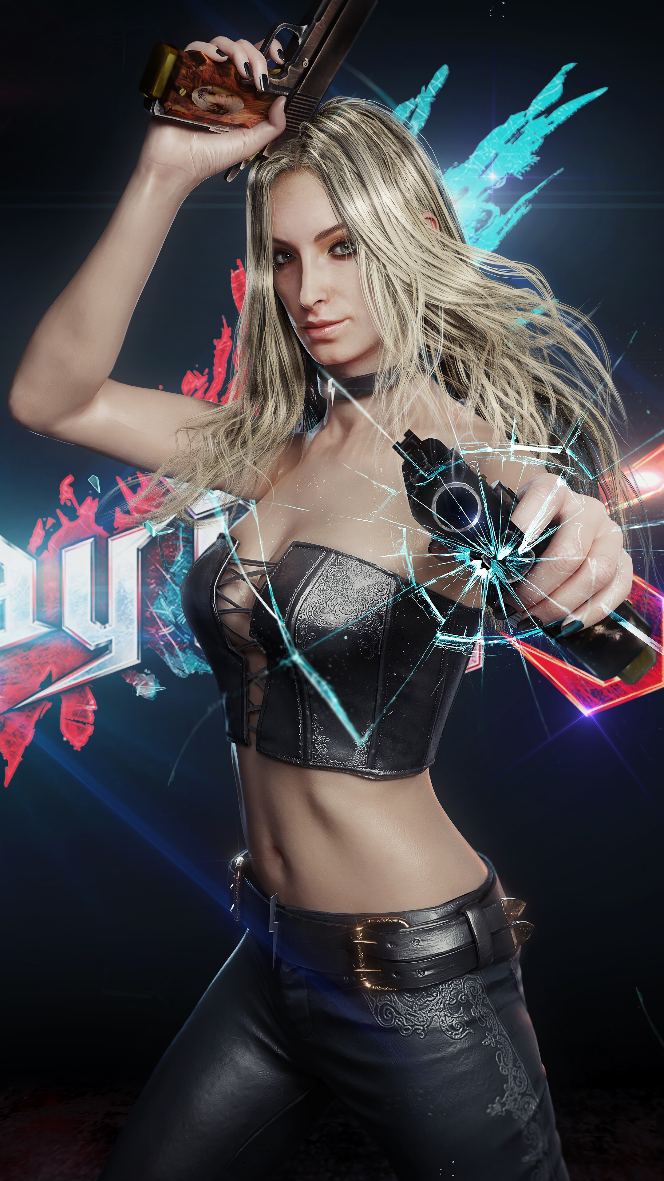 Trish, Guns, Devil May Cry 5, 4k HD Phone Wallpaper