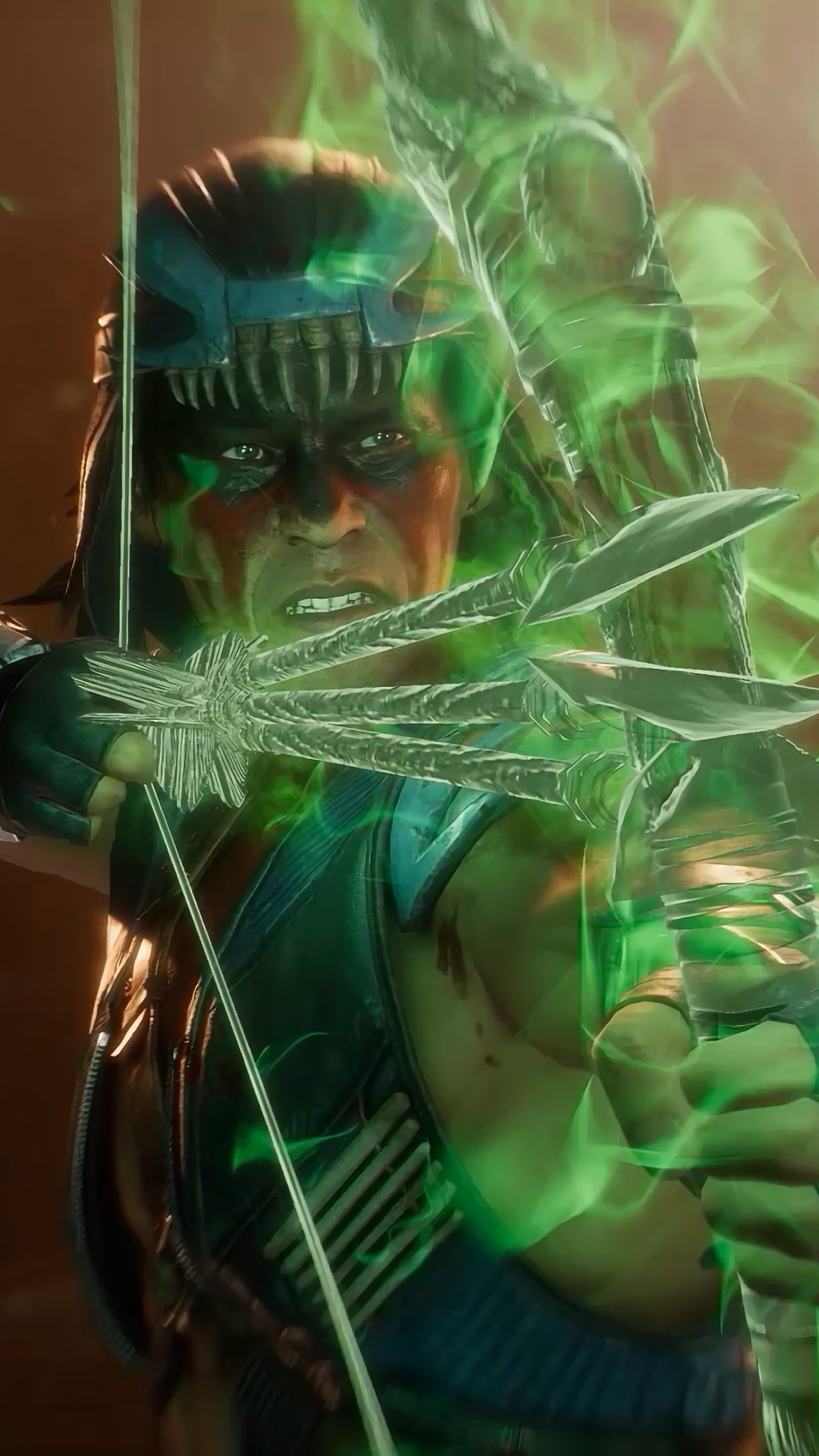 Nightwolf from Mortal Kombat 11 with bow and arrow HD Phone Wallpaper