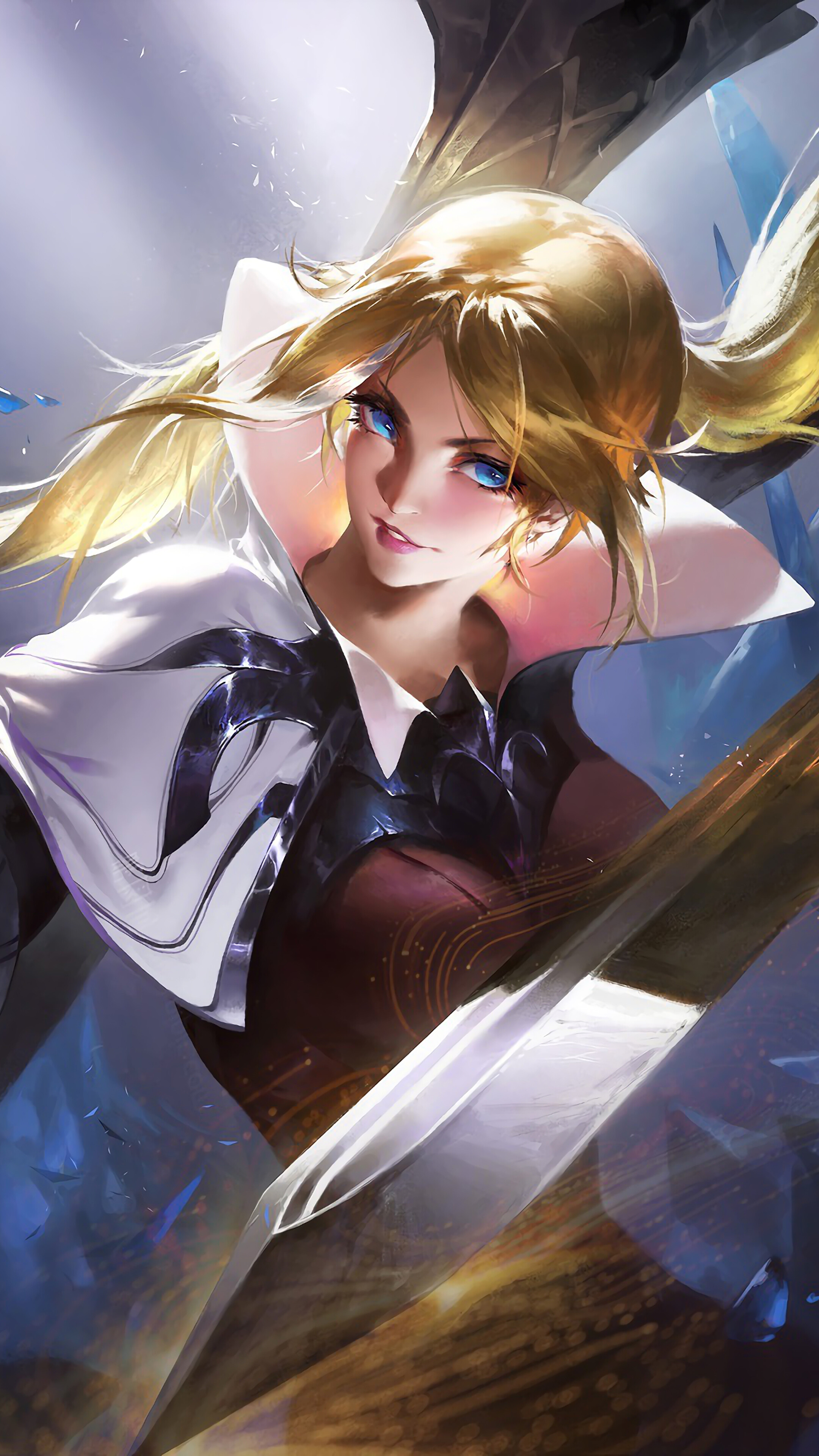 Fantasy Girl Warrior with Sword 4K HD Phone Wallpaper