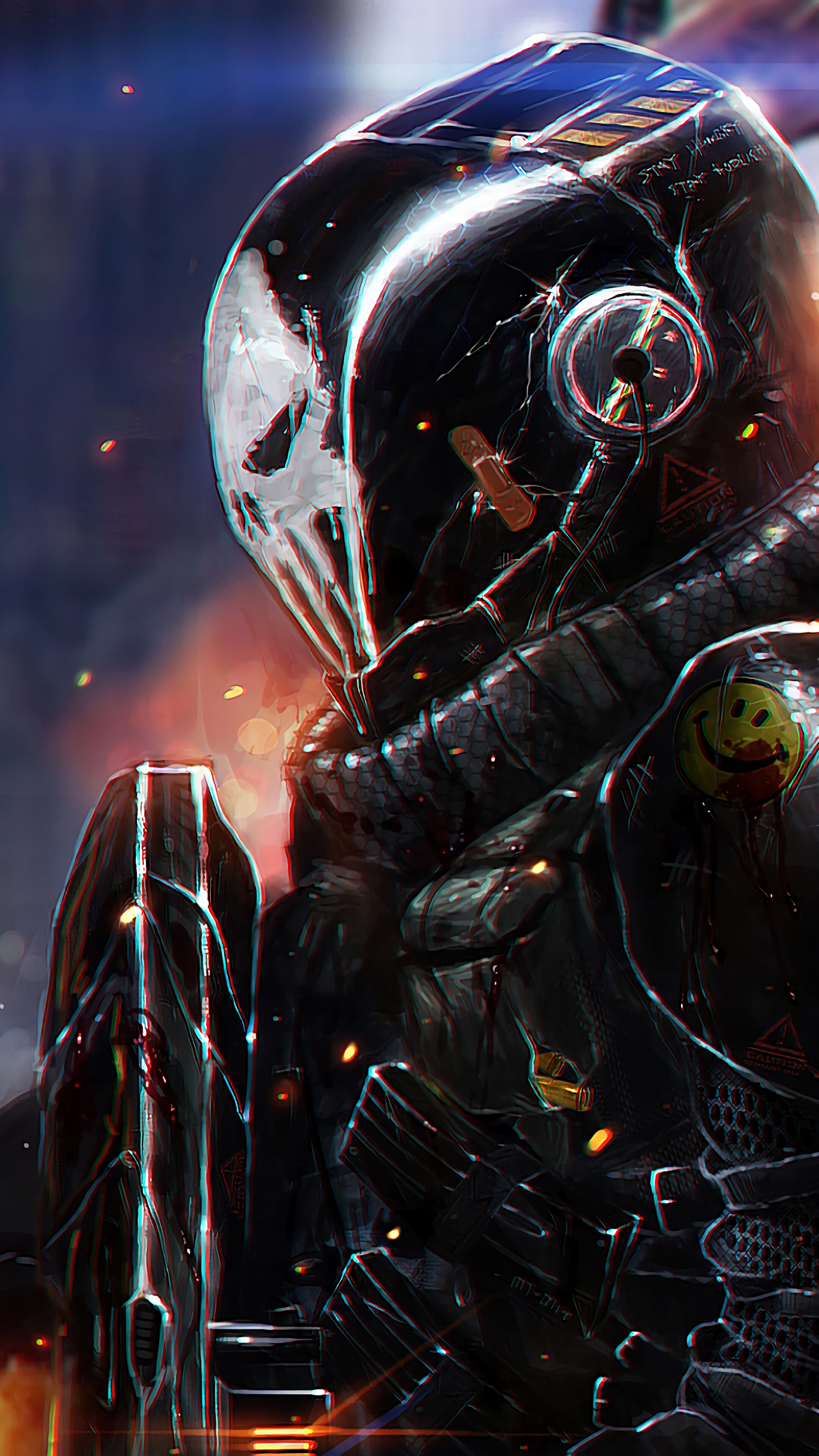 Sci-Fi Soldier with Skull Helmet 4K HD Phone Wallpaper