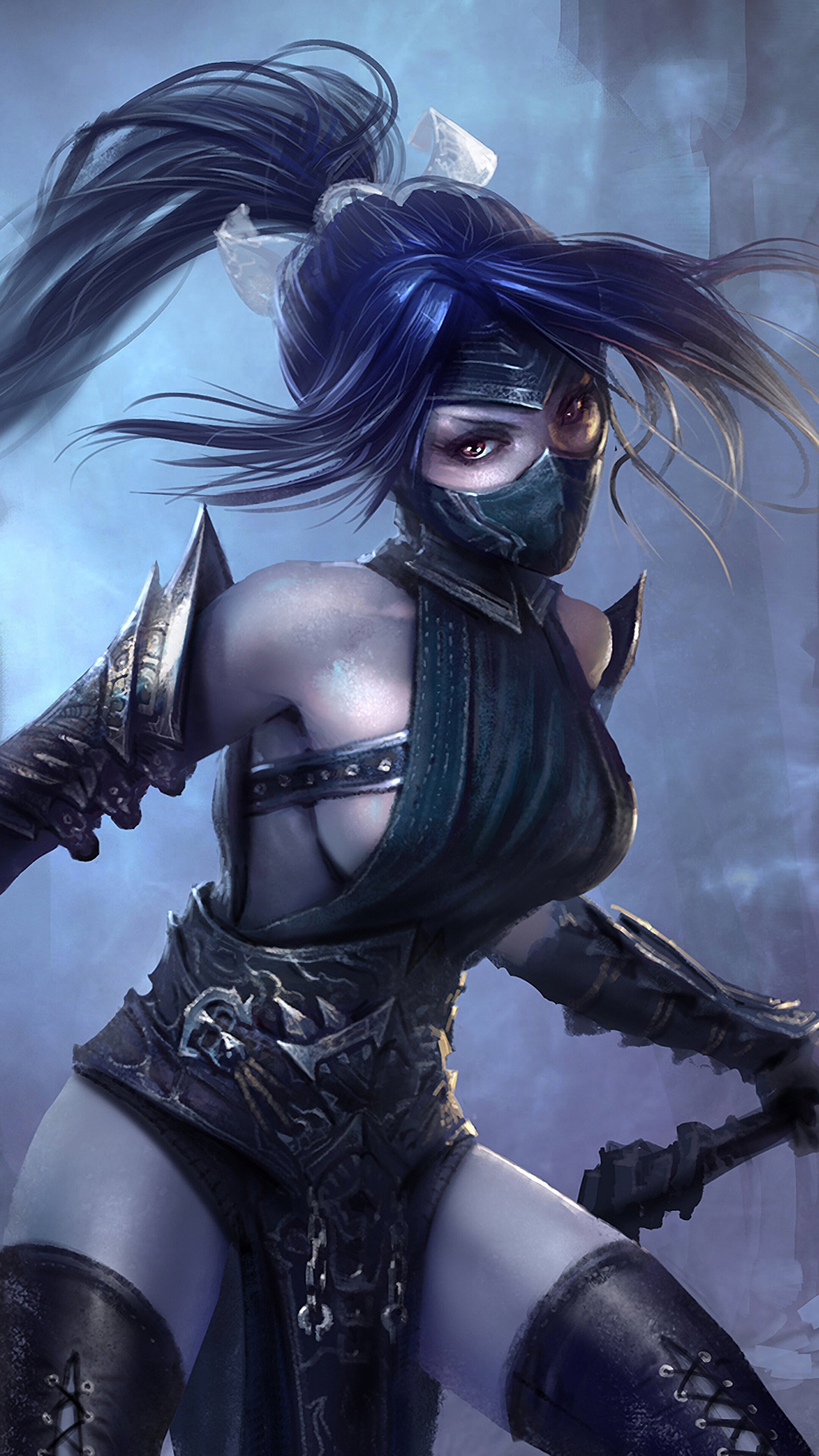Akali from LoL 4K HD Phone Wallpaper