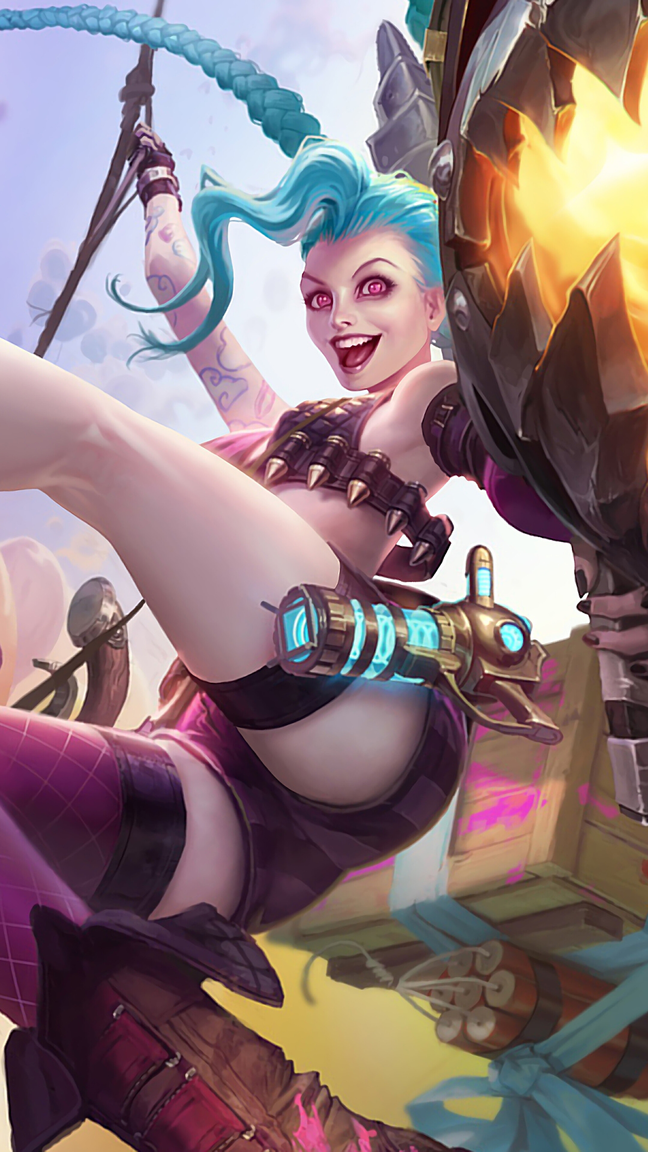 Jinx from LoL 4K HD Phone Wallpaper