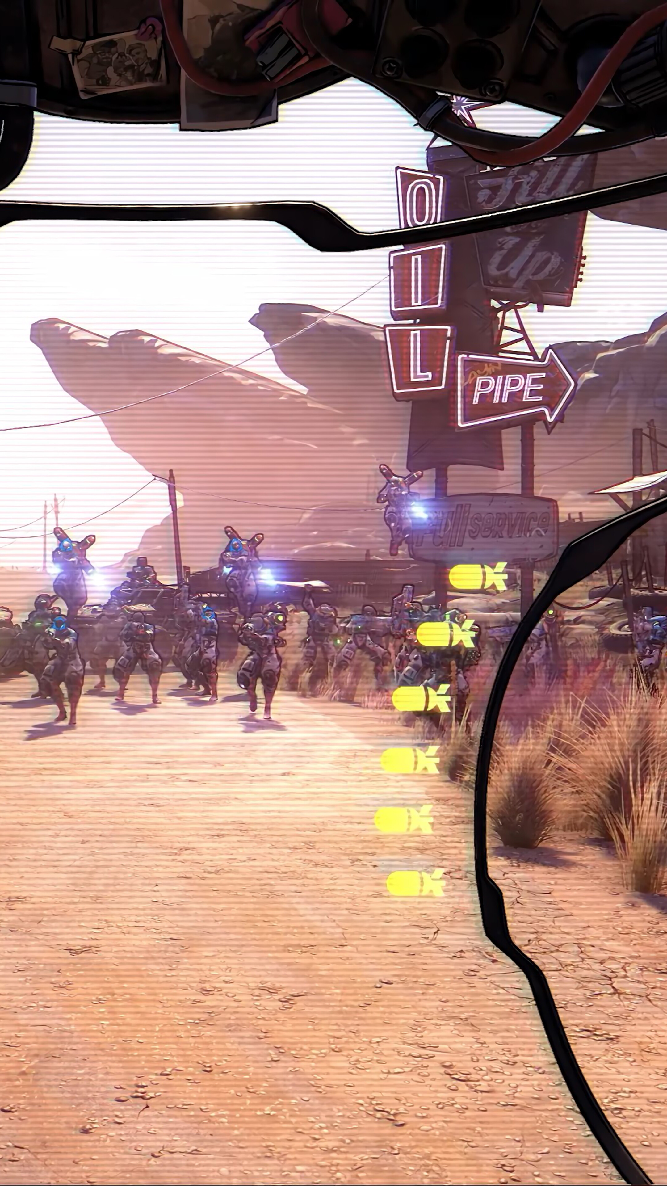Moze from Borderlands 3 in a desert landscape HD Phone Wallpaper