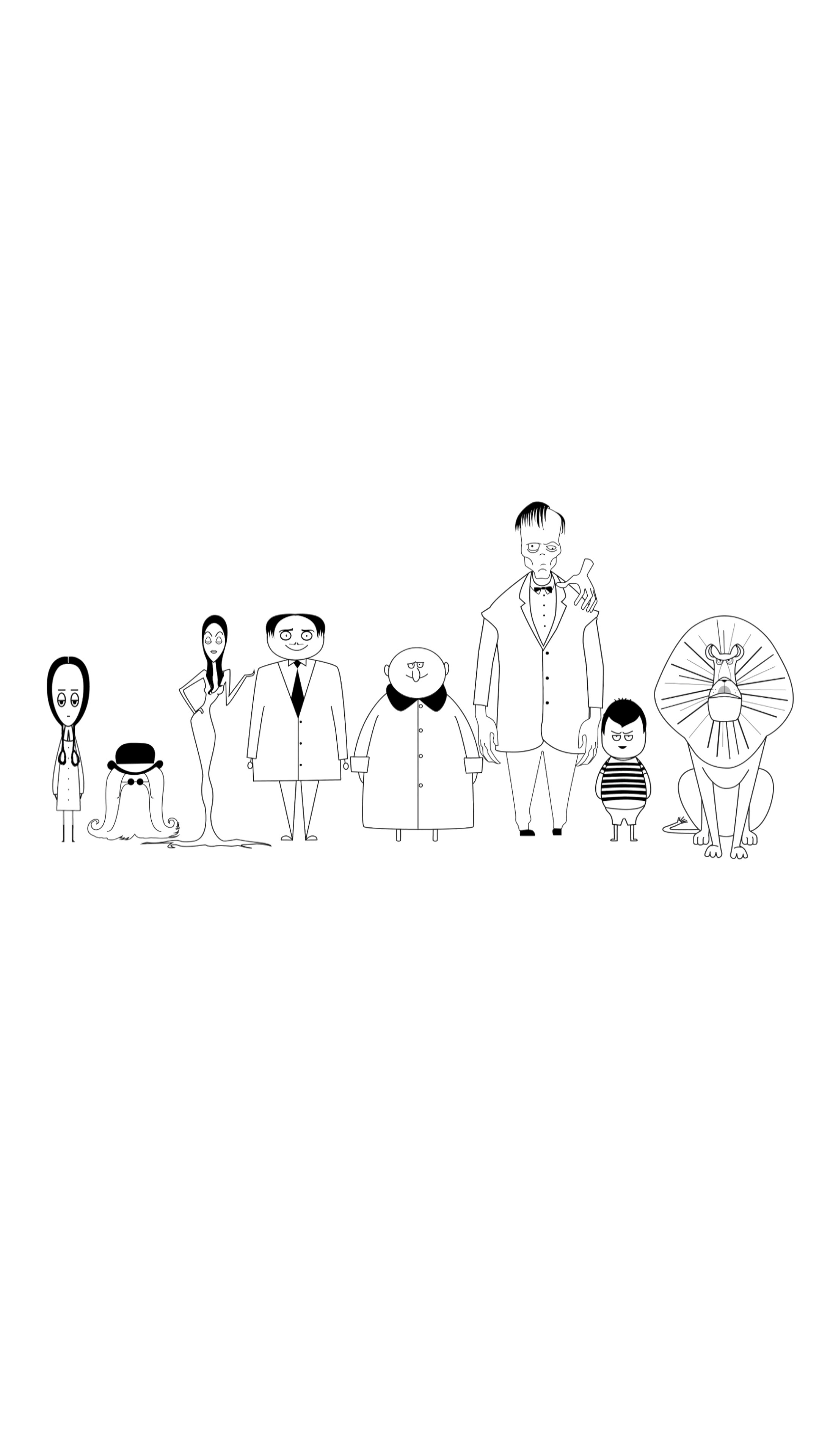 The Addams Family characters 4K HD Phone Wallpaper