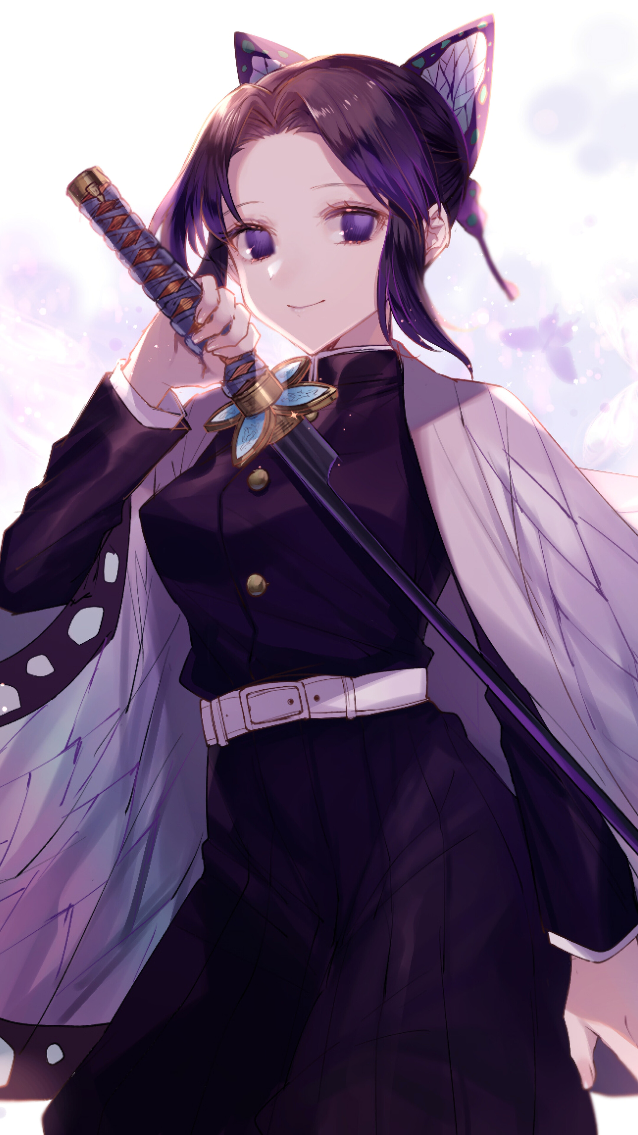 Shinobu Kocho from Kimetsu no Yaiba 4K HD Phone Wallpaper