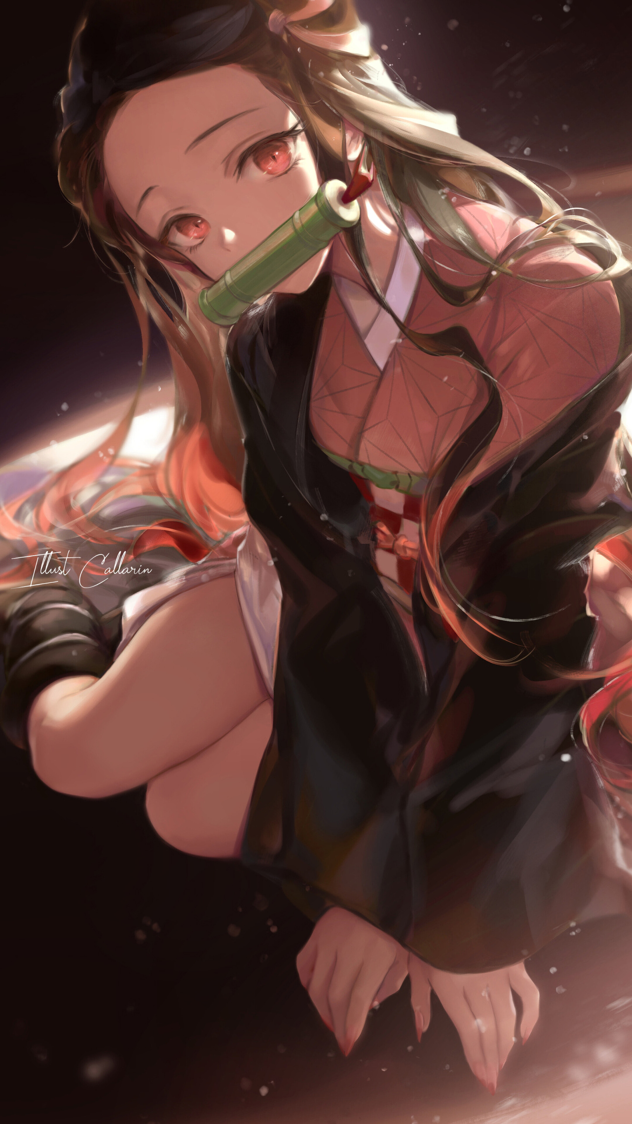 Nezuko Kamado from Kimetsu no Yaiba 4K HD Phone Wallpaper