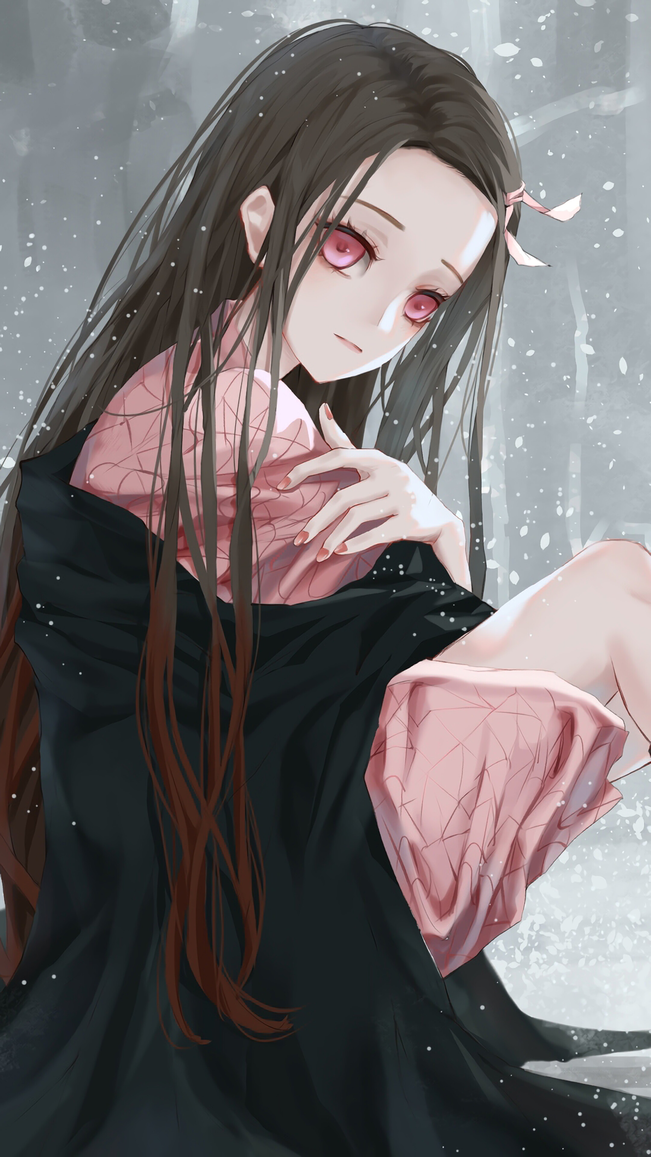 Nezuko Kamado from Kimetsu no Yaiba 4K HD Phone Wallpaper