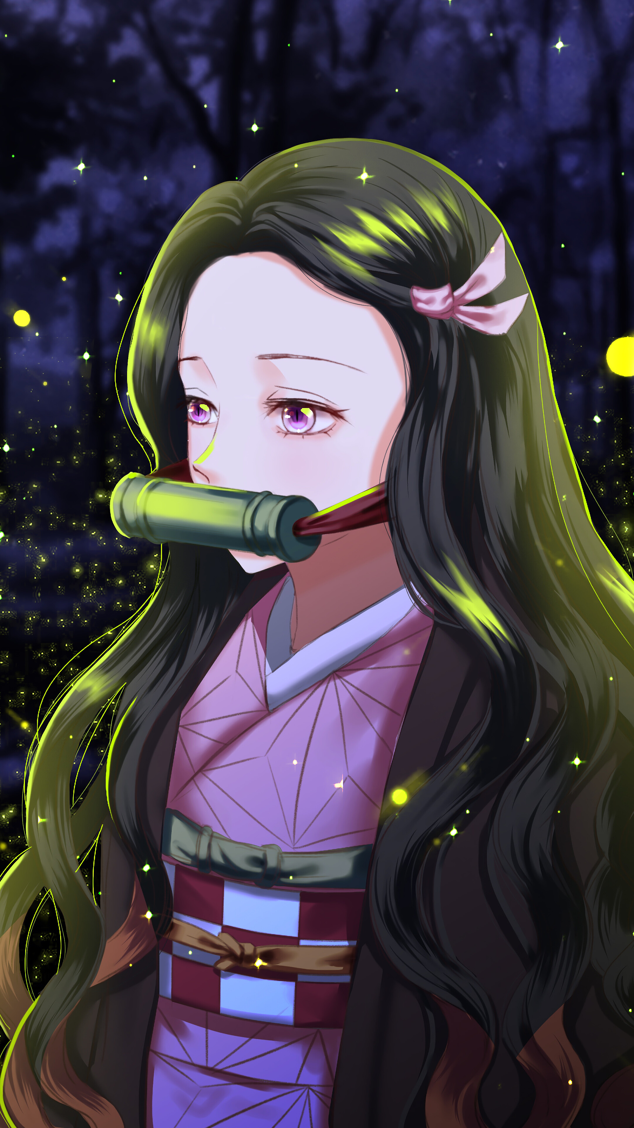 Nezuko Kamado from Kimetsu no Yaiba 4K HD Phone Wallpaper