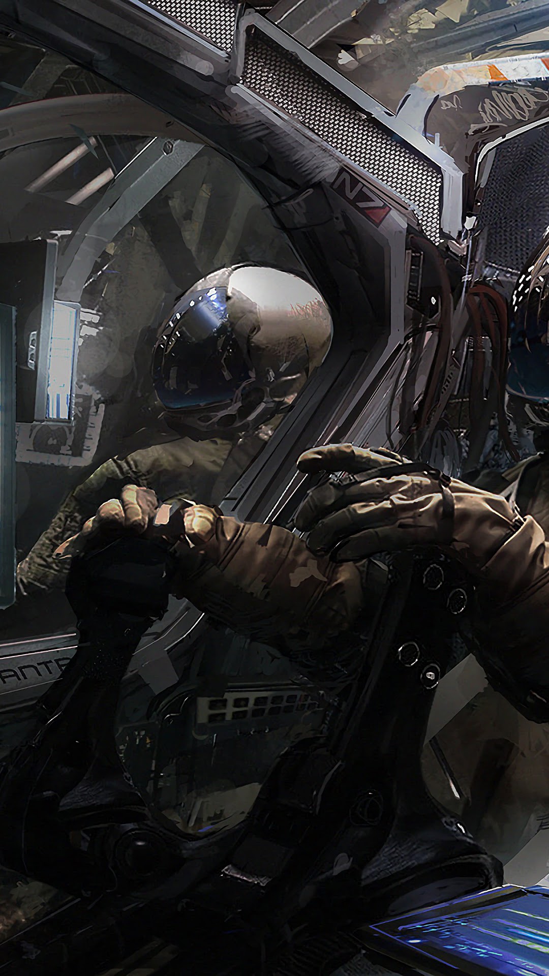 Astronaut in a cockpit HD Phone Wallpaper