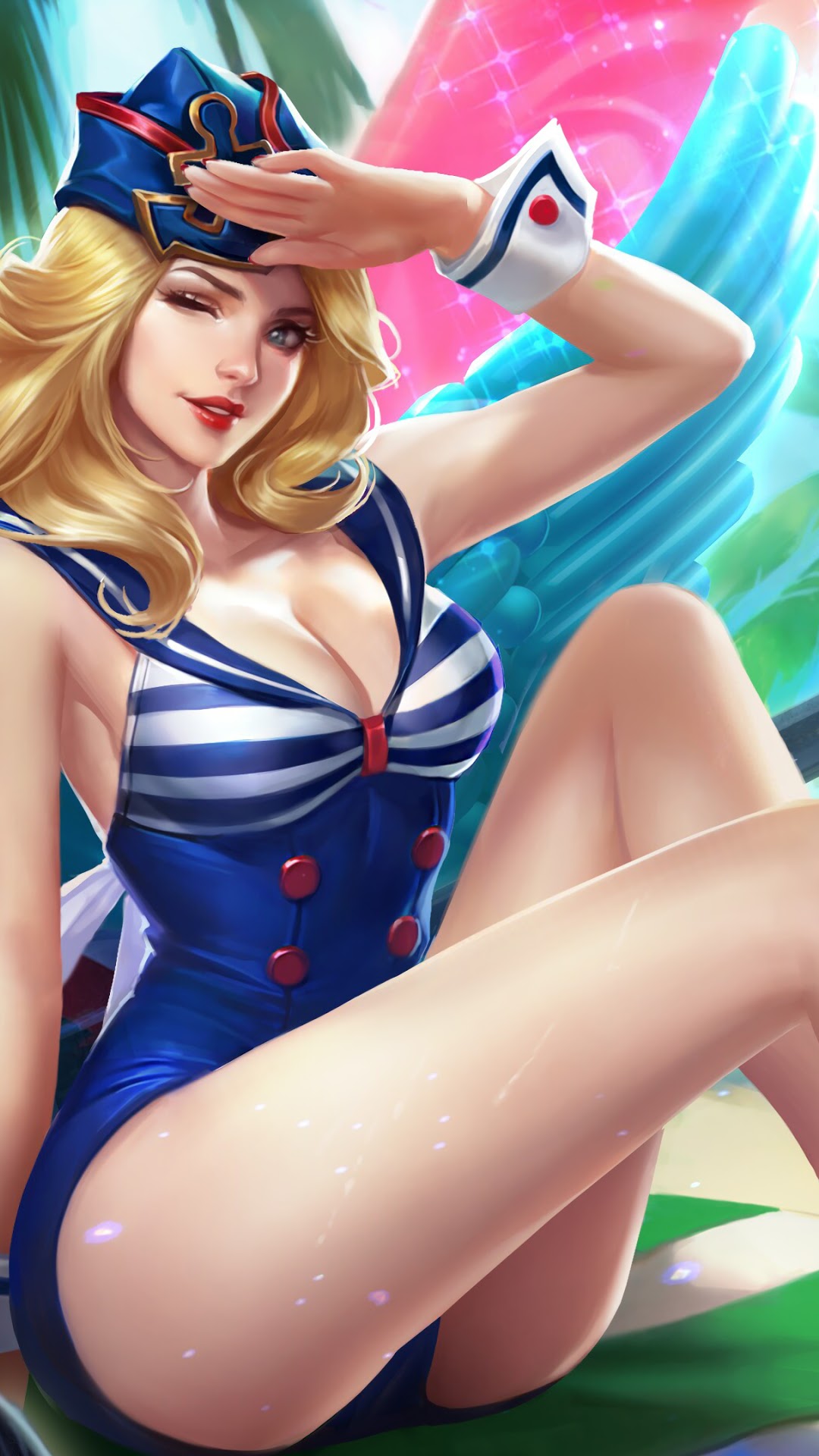 Freya, Beach Sweetheart, Skin, Mobile Legends HD HD Phone Wallpaper