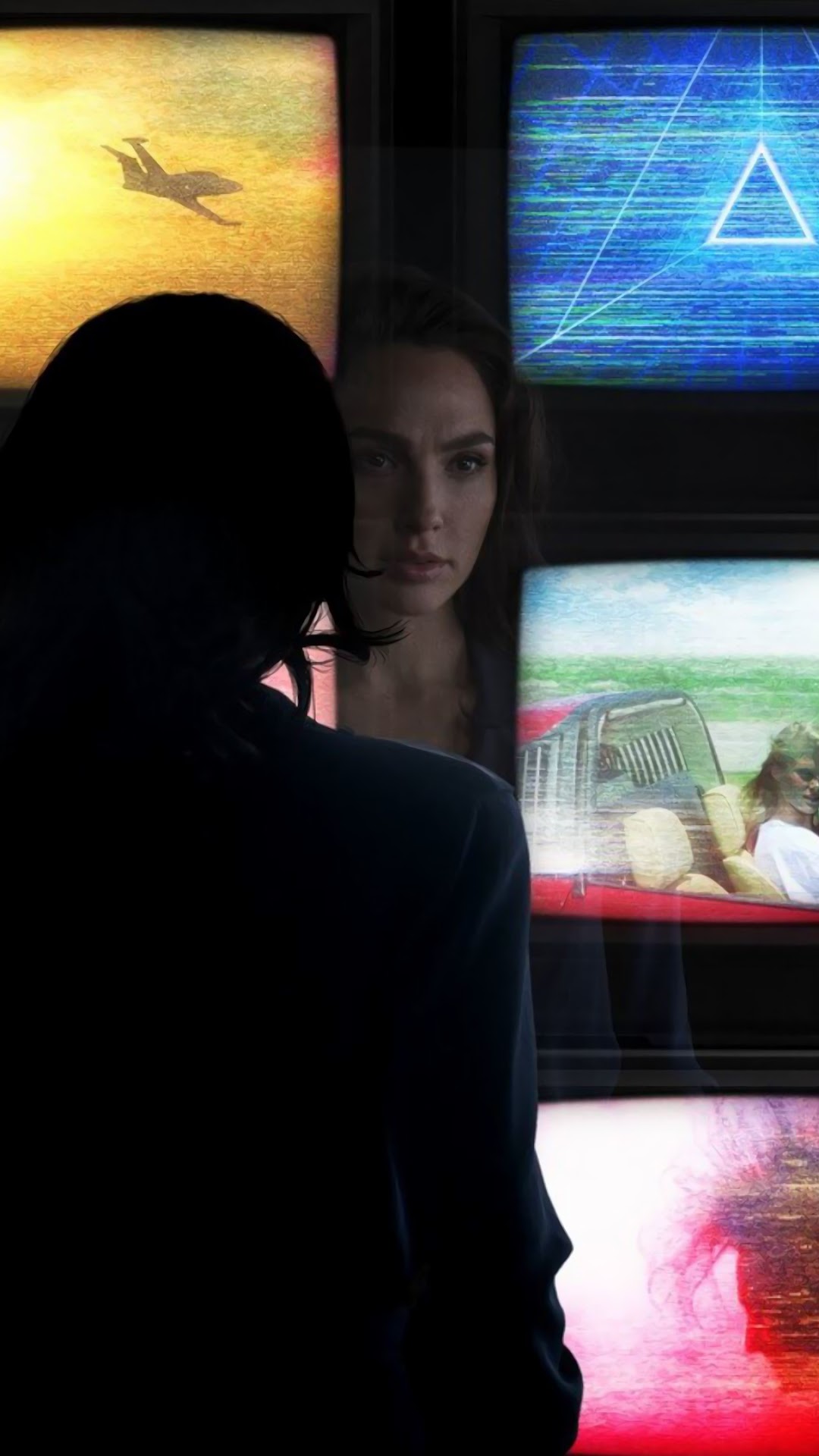 Diana Prince from Wonder Woman 1984 in front of monitors HD Phone Wallpaper