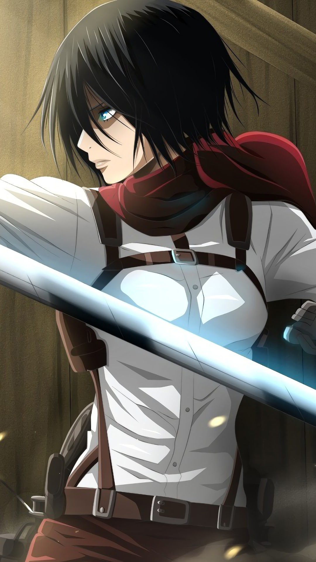 Mikasa Ackerman from Attack on Titan HD Phone Wallpaper
