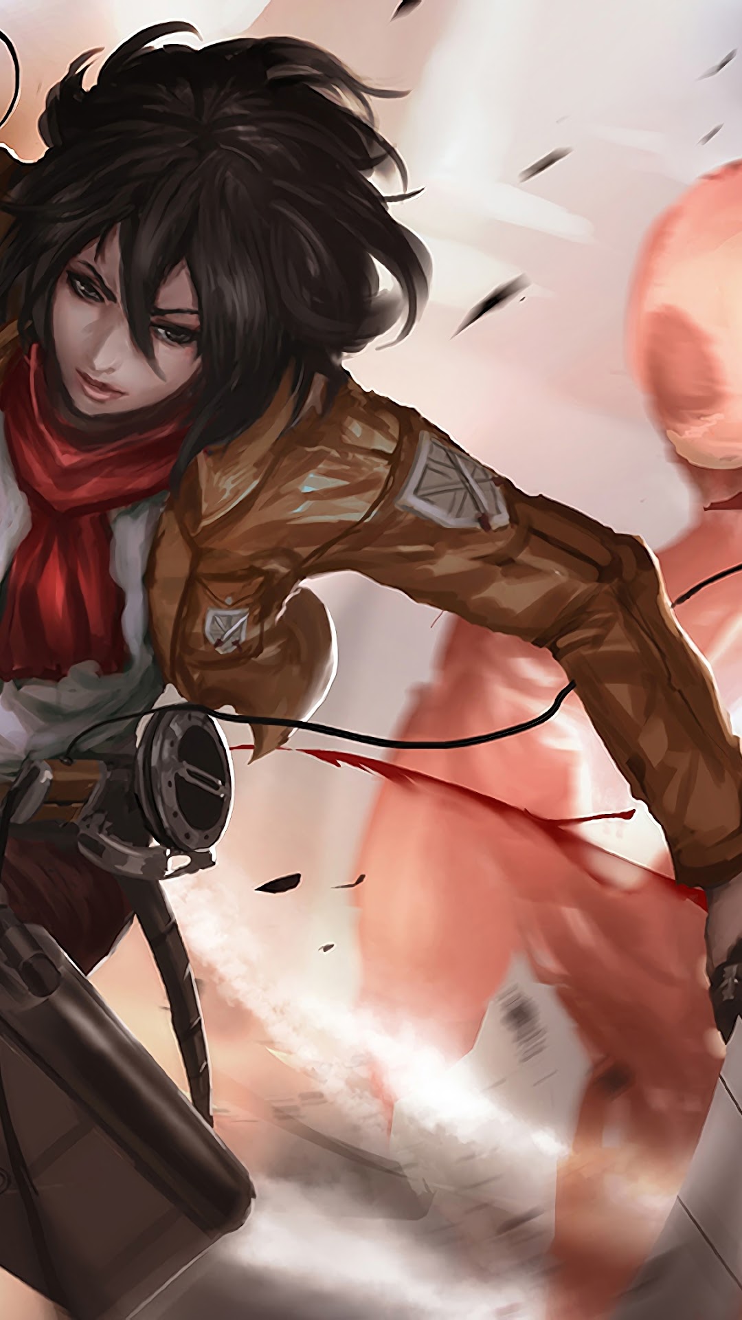 Mikasa Ackerman from Attack on Titan HD Phone Wallpaper