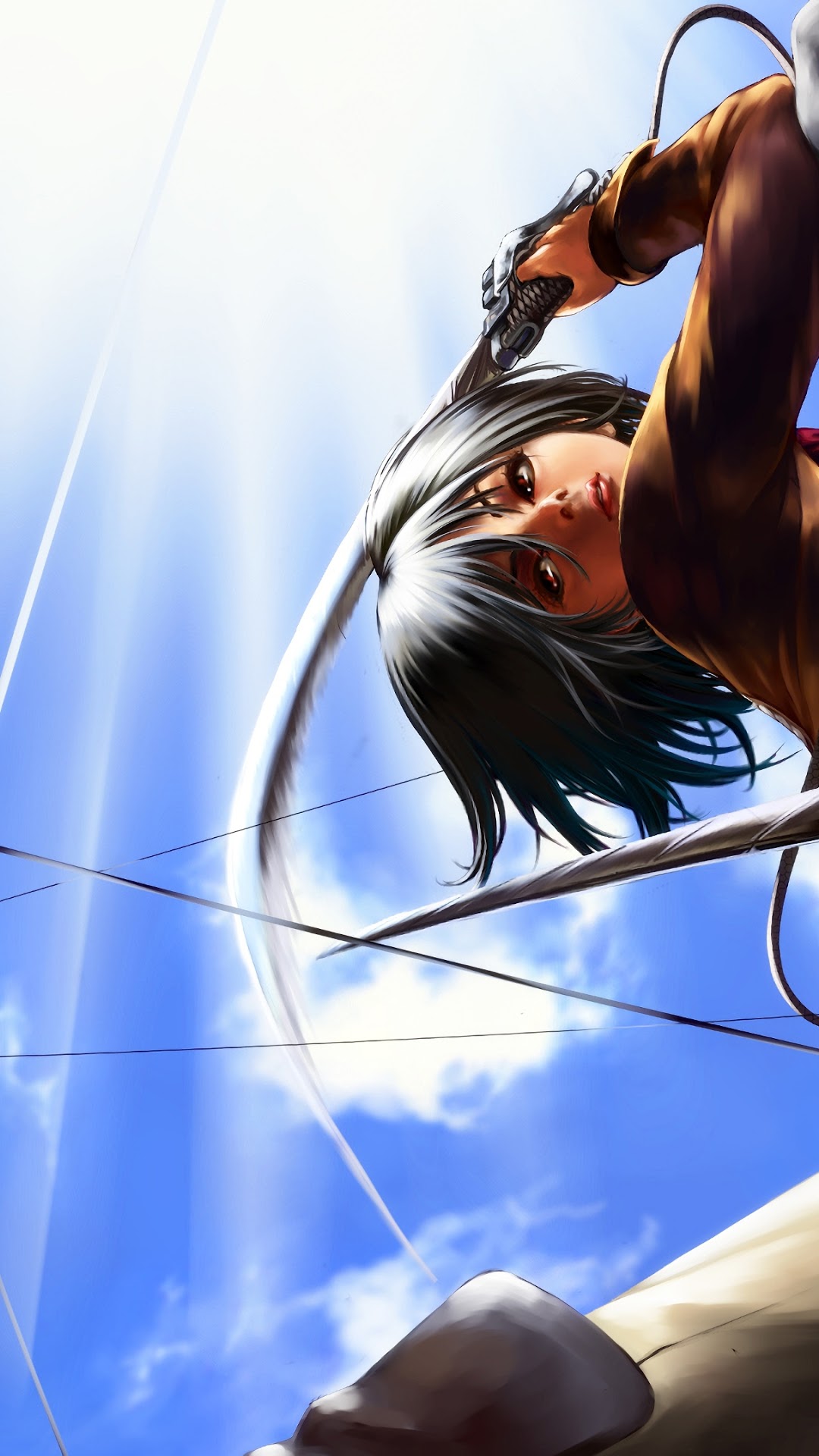 Mikasa Ackerman from Attack on Titan HD Phone Wallpaper