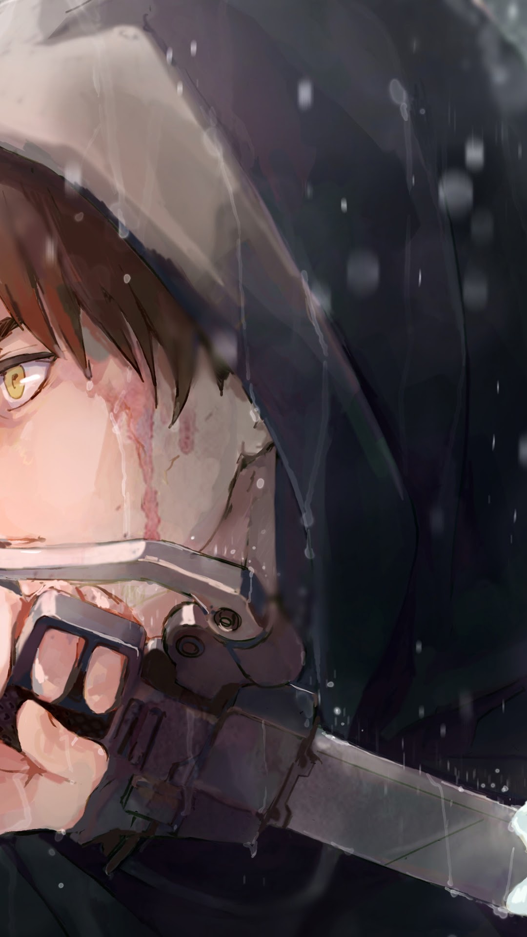 Eren Yeager from Attack on Titan in the rain HD Phone Wallpaper