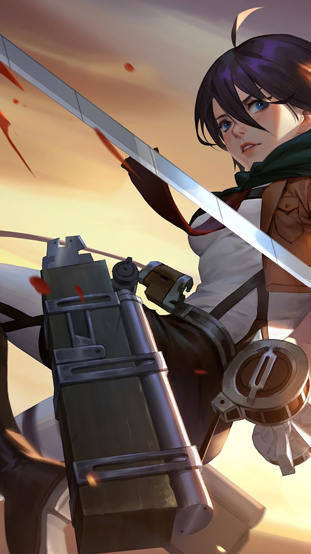 Mikasa Ackerman from Attack on Titan HD Phone Wallpaper