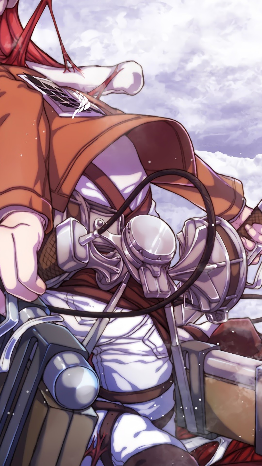 Attack on Titan characters with ODM gear HD Phone Wallpaper
