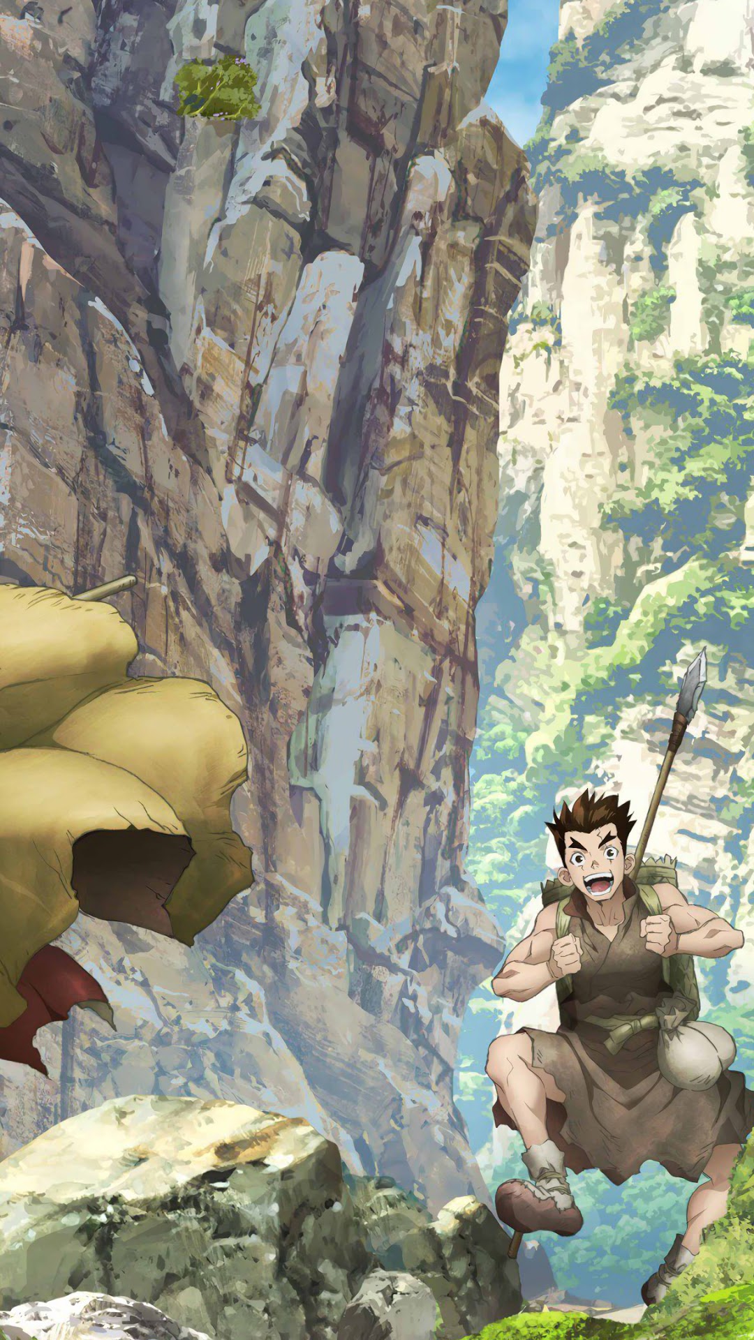Taiju and Yuzuriha from Dr. Stone HD Phone Wallpaper