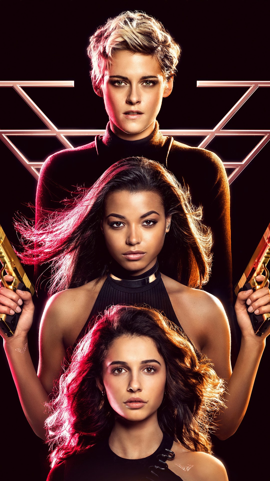 Charlie's Angels: Kristen Stewart, Ella Balinska, Naomi Scott HD Phone Wallpaper