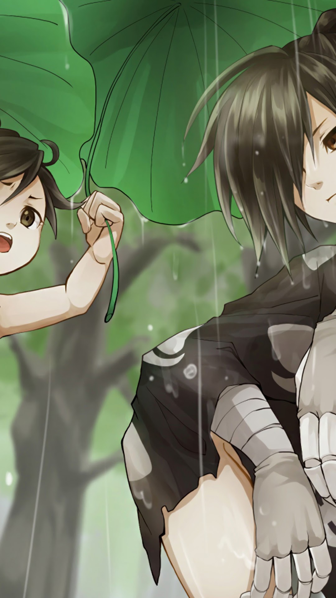 Dororo and Hyakkimaru in the rain HD Phone Wallpaper