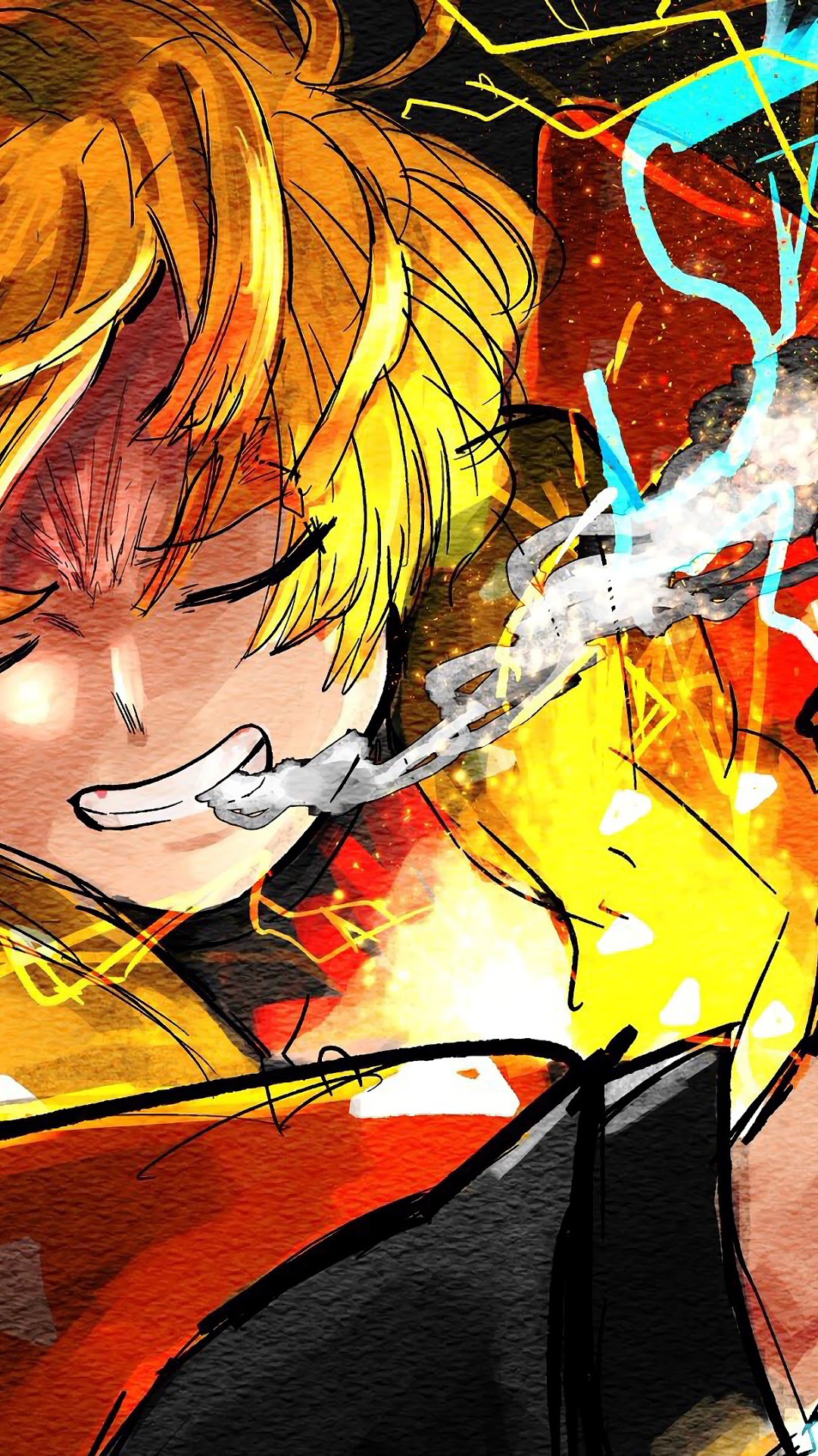 Zenitsu Agatsuma from Kimetsu no Yaiba HD Phone Wallpaper