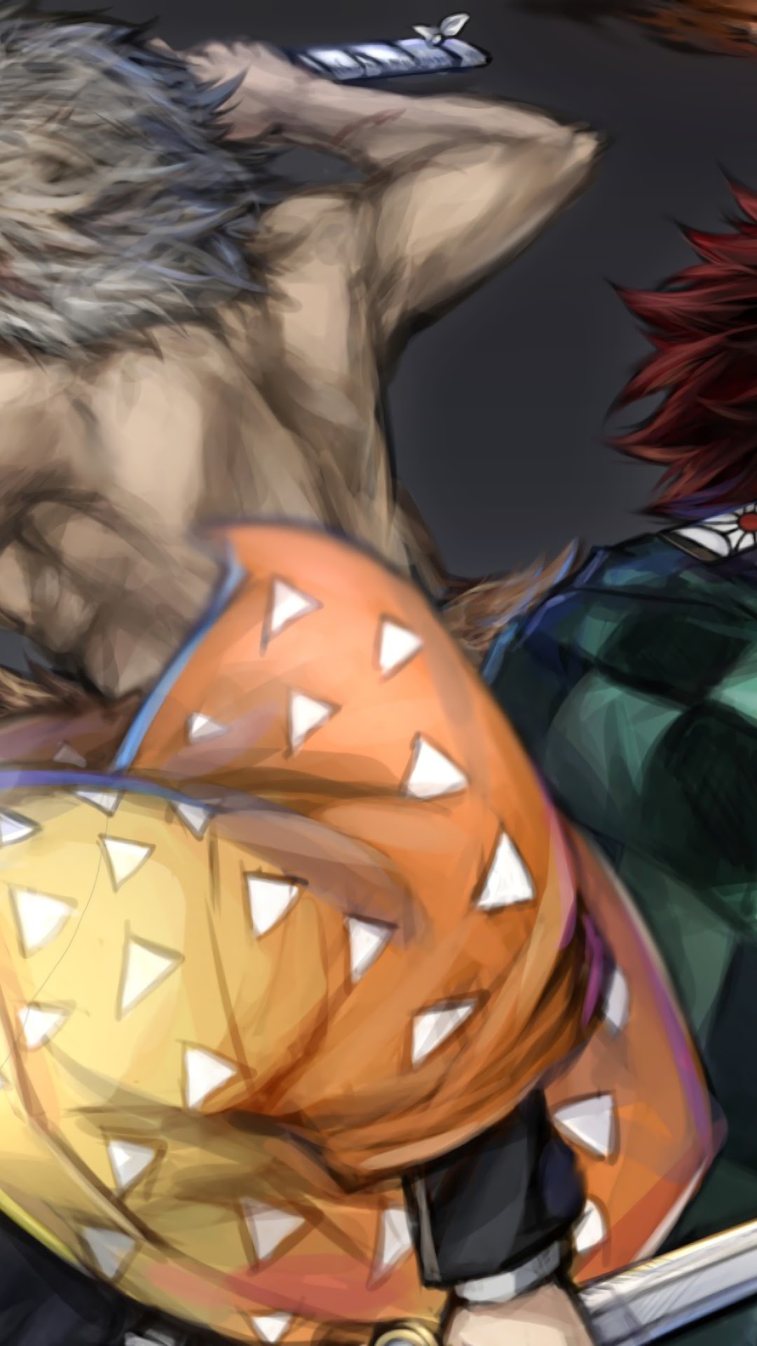 Inosuke, Zenitsu, and Tanjiro from Kimetsu no Yaiba HD Phone Wallpaper