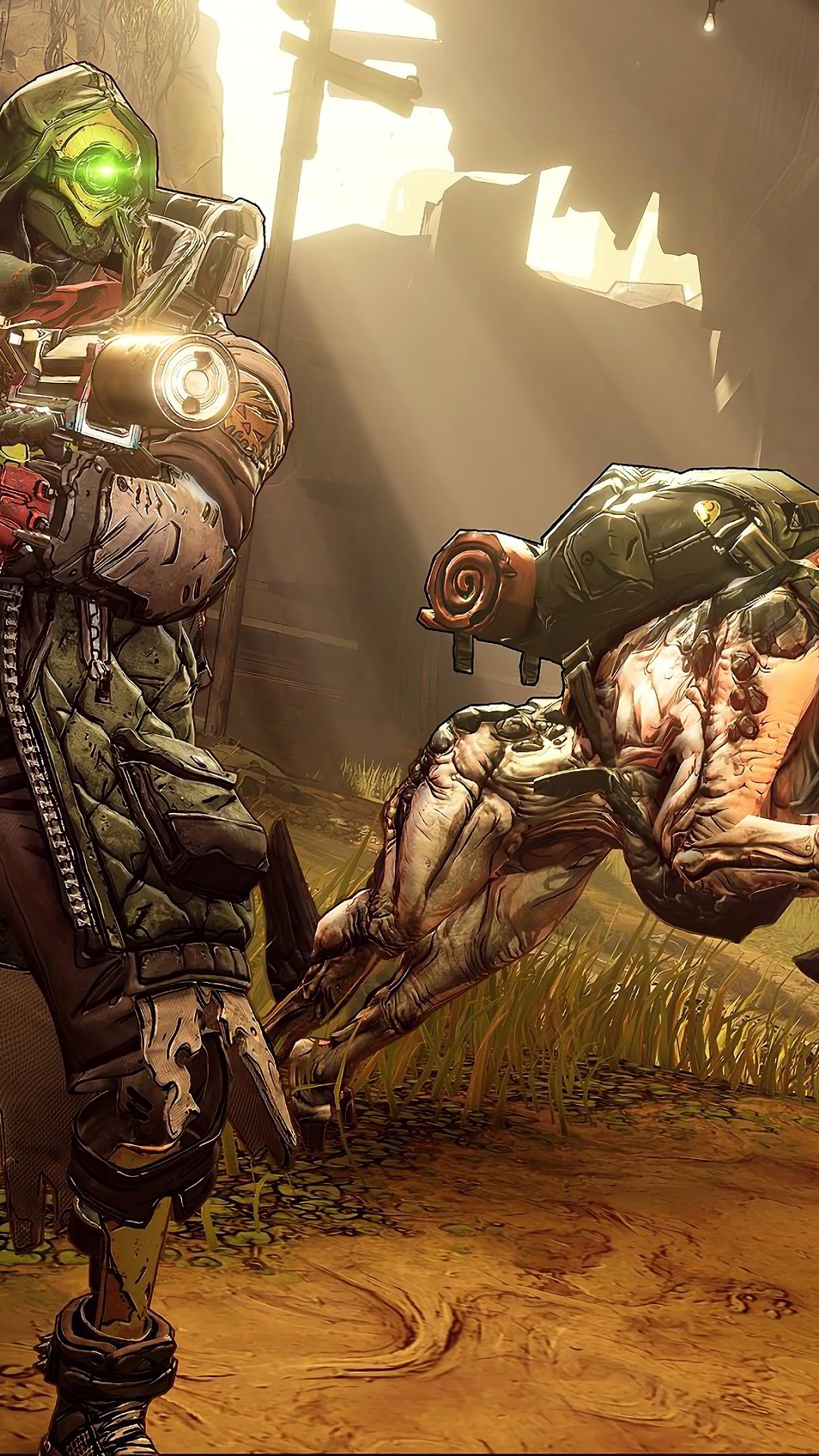 FL4K from Borderlands 3 with a creature HD Phone Wallpaper