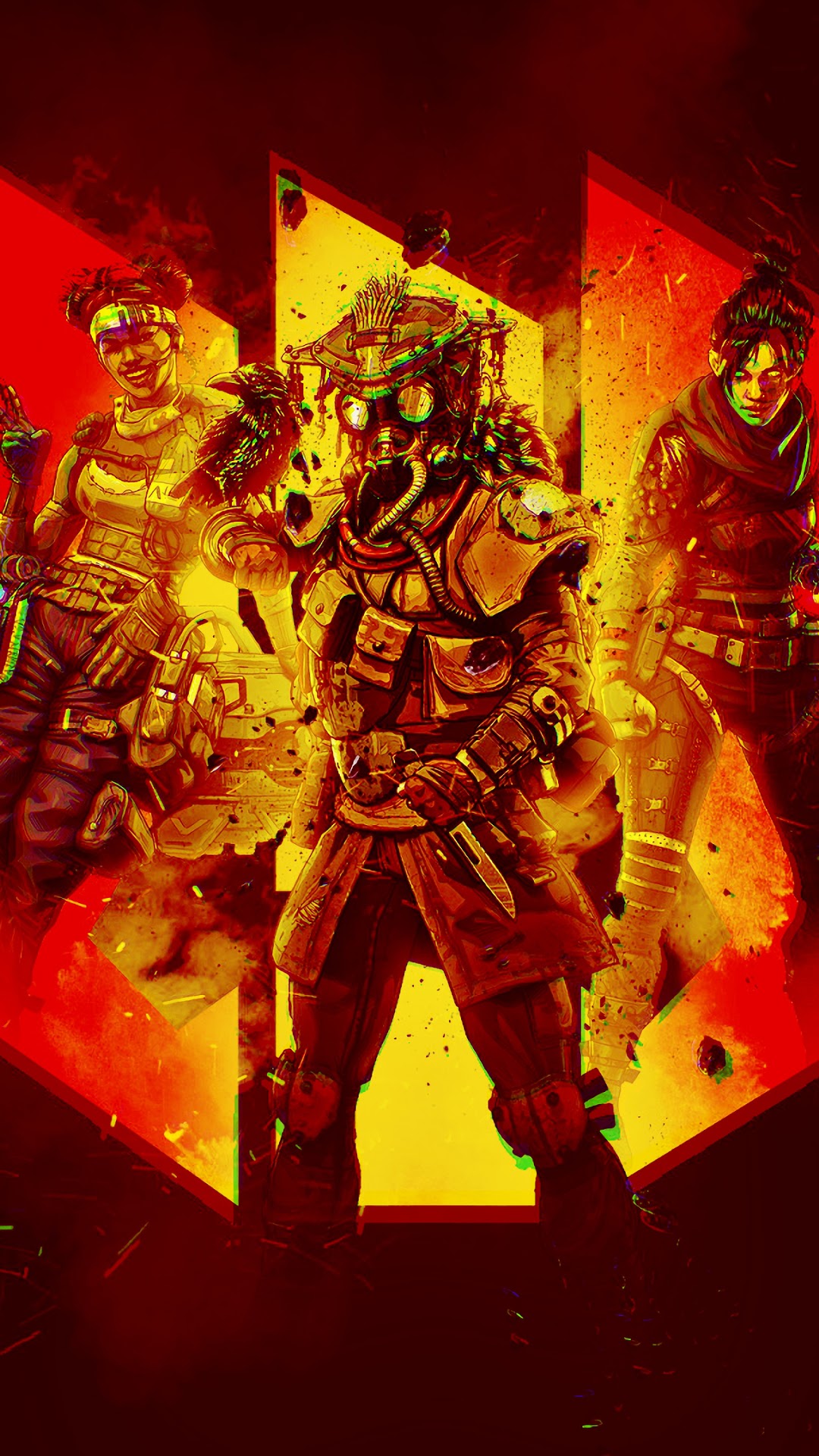 Bloodhound, Wraith, and Lifeline from Apex Legends HD Phone Wallpaper