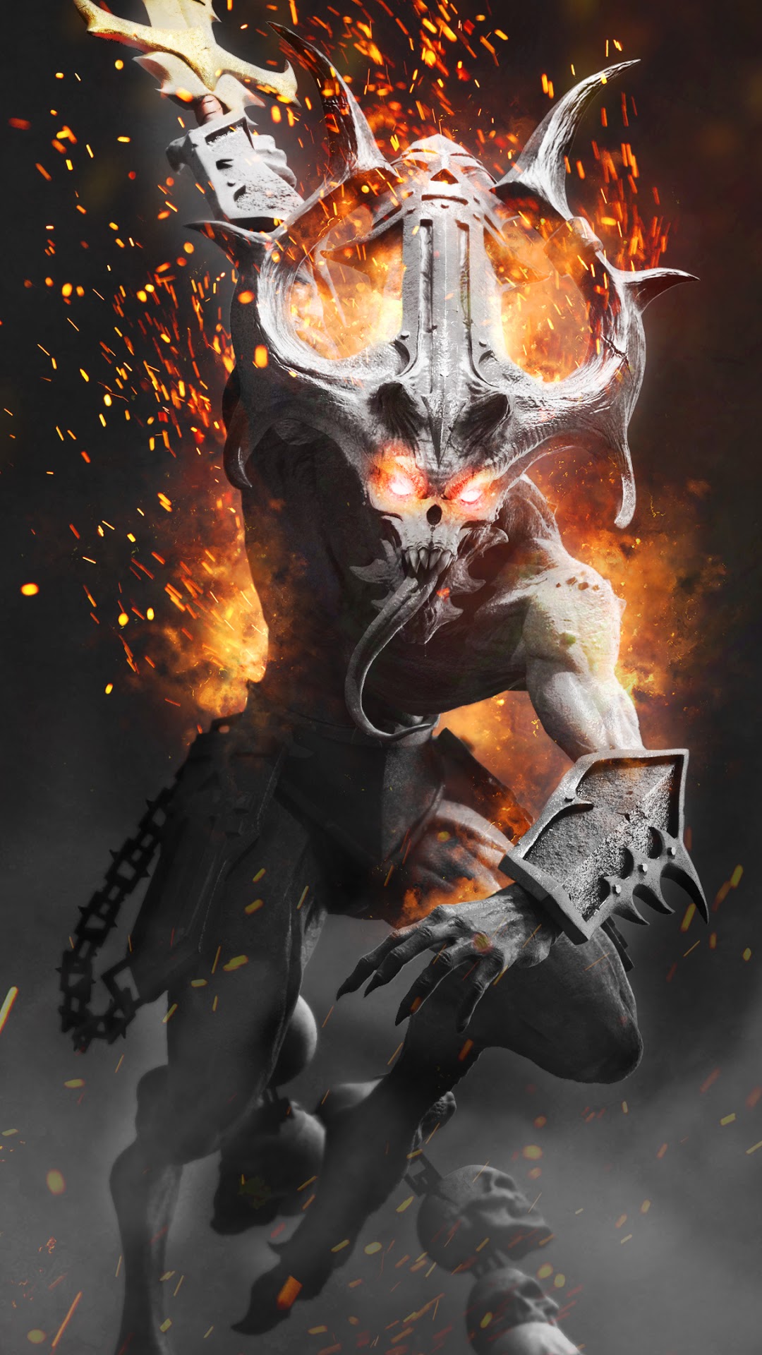 Demon from Warhammer Chaosbane HD Phone Wallpaper