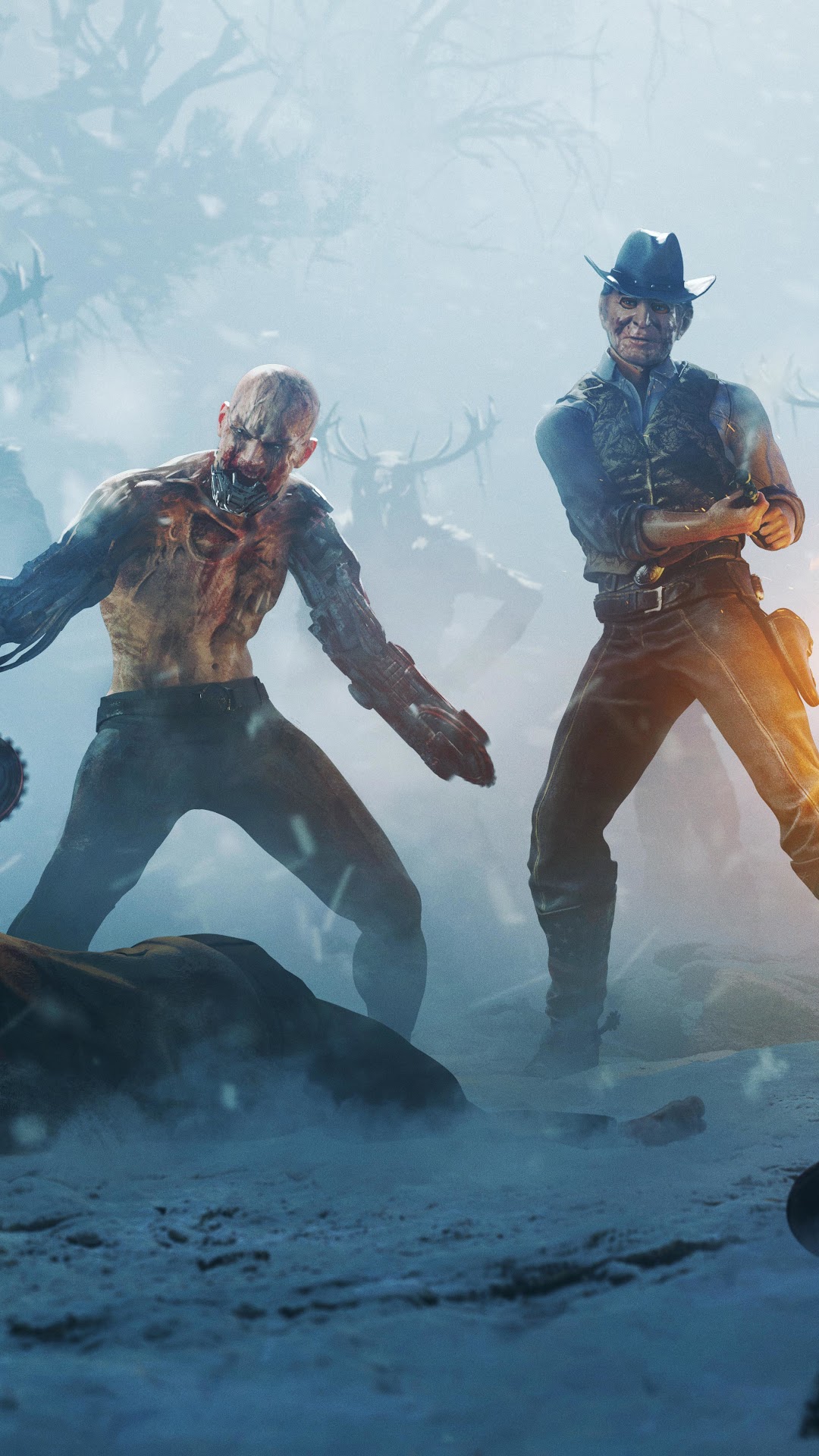 Wasteland 3 characters in a snowy environment HD Phone Wallpaper