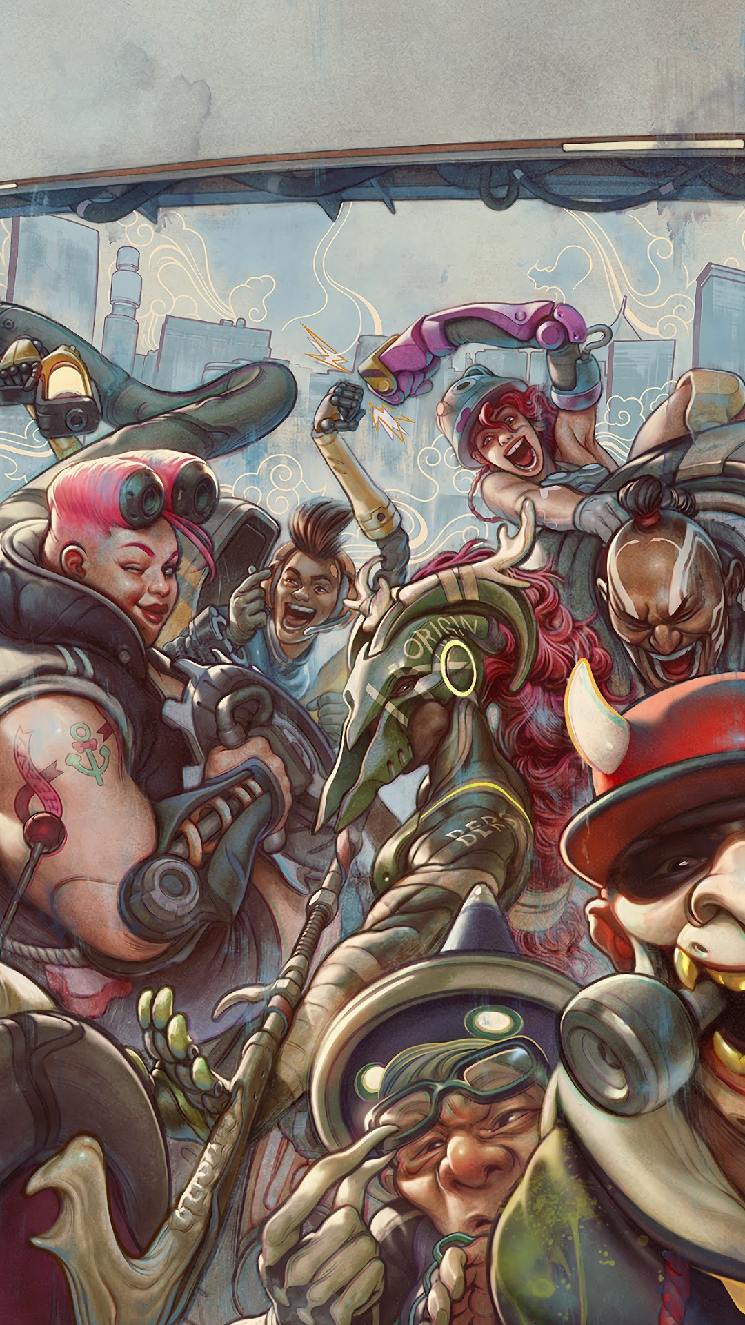 Characters from Bleeding Edge HD Phone Wallpaper