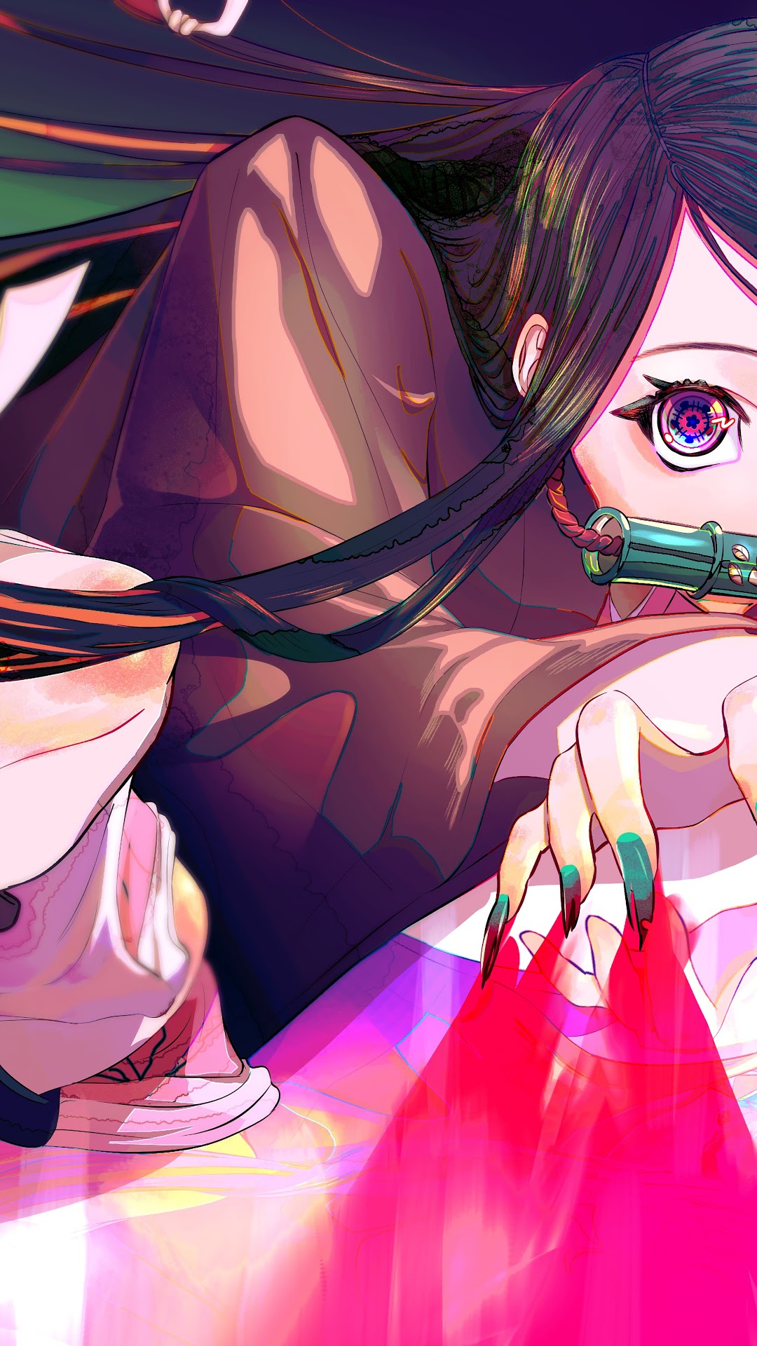 Nezuko Kamado from Kimetsu no Yaiba HD Phone Wallpaper