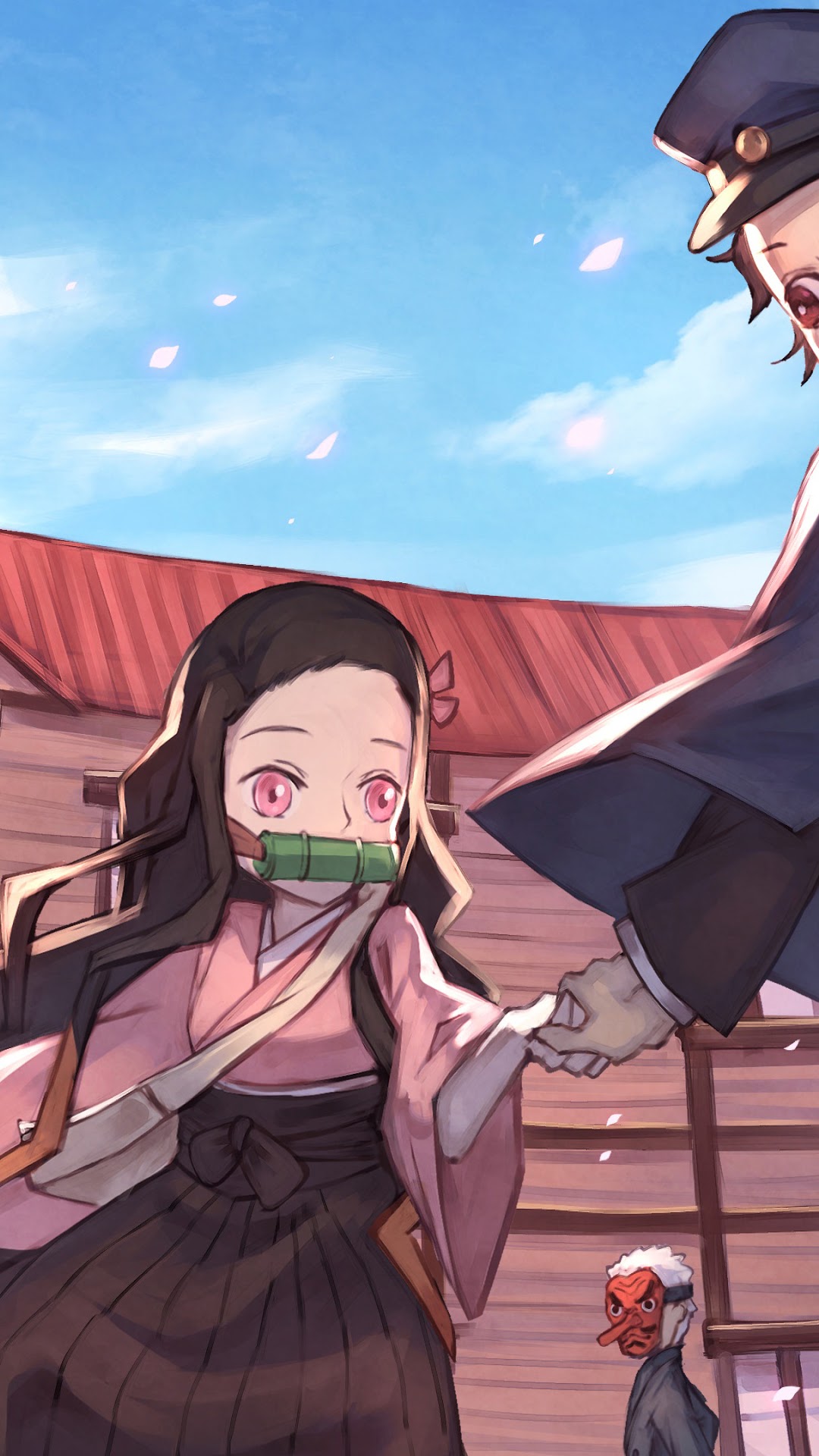 Nezuko and Tanjiro from Kimetsu no Yaiba HD Phone Wallpaper