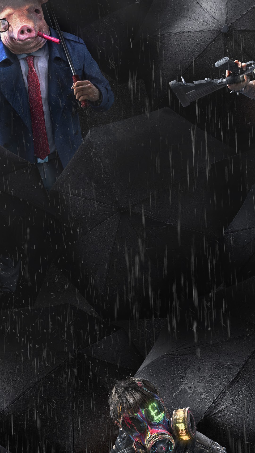 Watch Dogs Legion characters in the rain HD Phone Wallpaper
