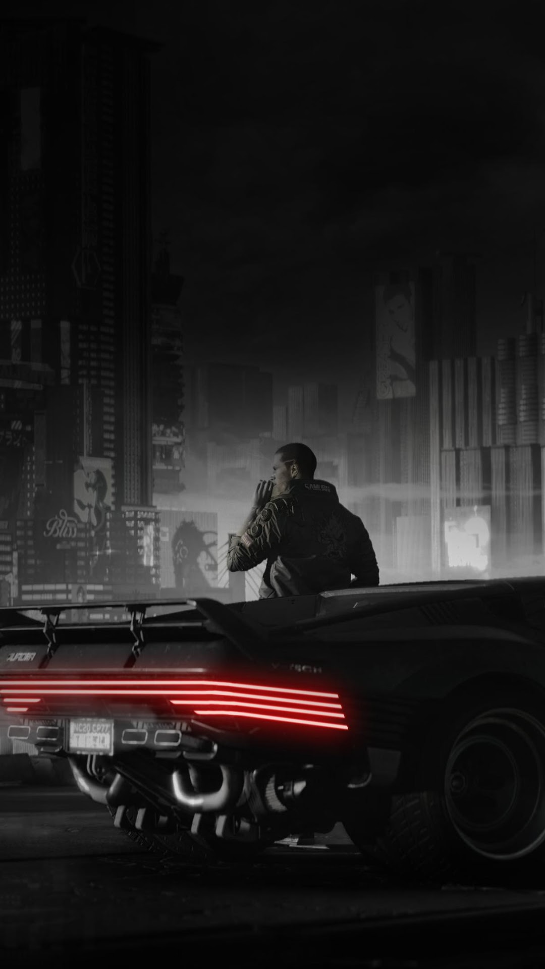 V from Cyberpunk 2077 with Quadra V-Tech car HD Phone Wallpaper