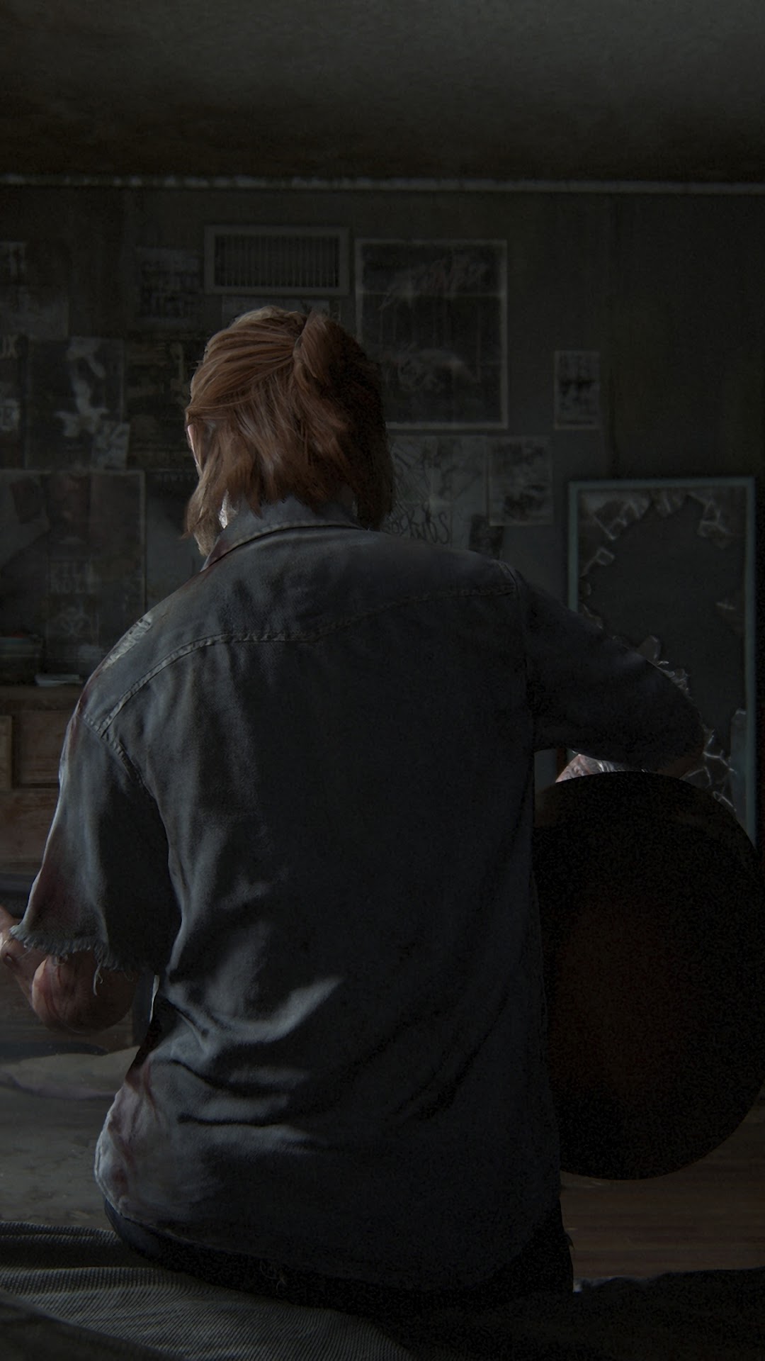 Ellie from The Last of Us Part II playing guitar HD Phone Wallpaper