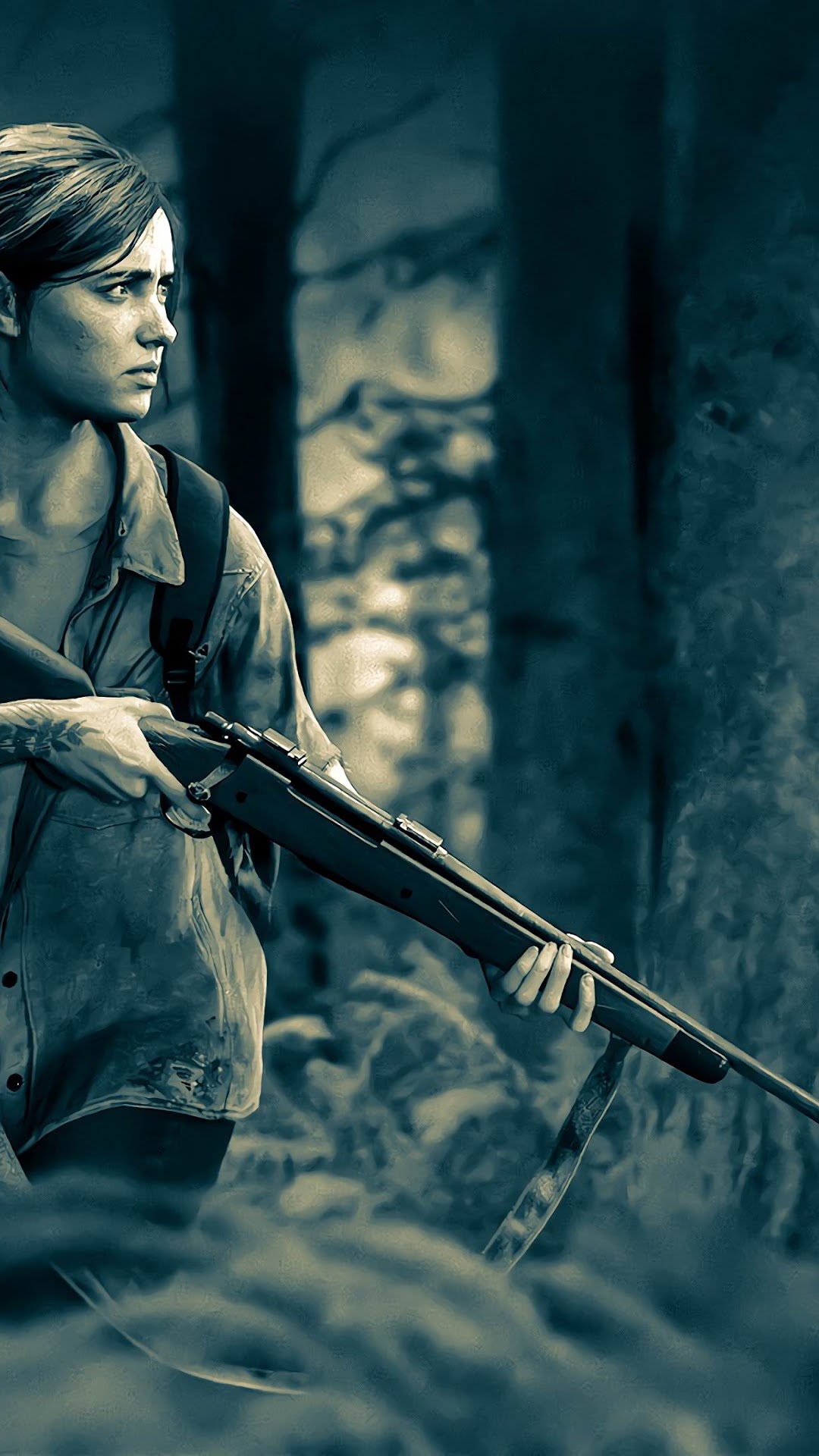 Ellie from The Last of Us Part 2 with a rifle HD Phone Wallpaper