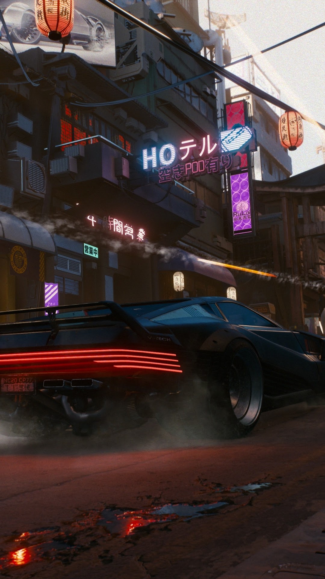 Cyberpunk 2077 Quadra V-Tech HD car driving at night HD Phone Wallpaper