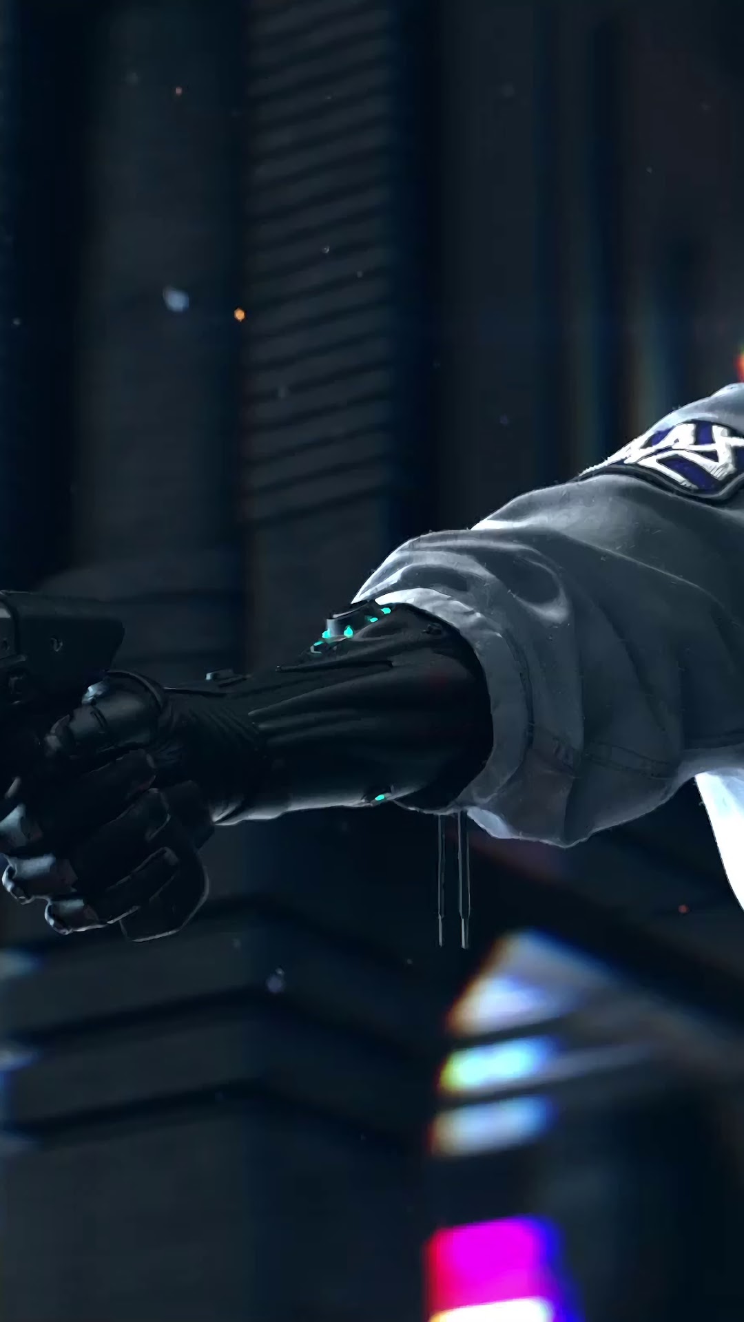 V from Cyberpunk 2077 holding a pistol HD Phone Wallpaper