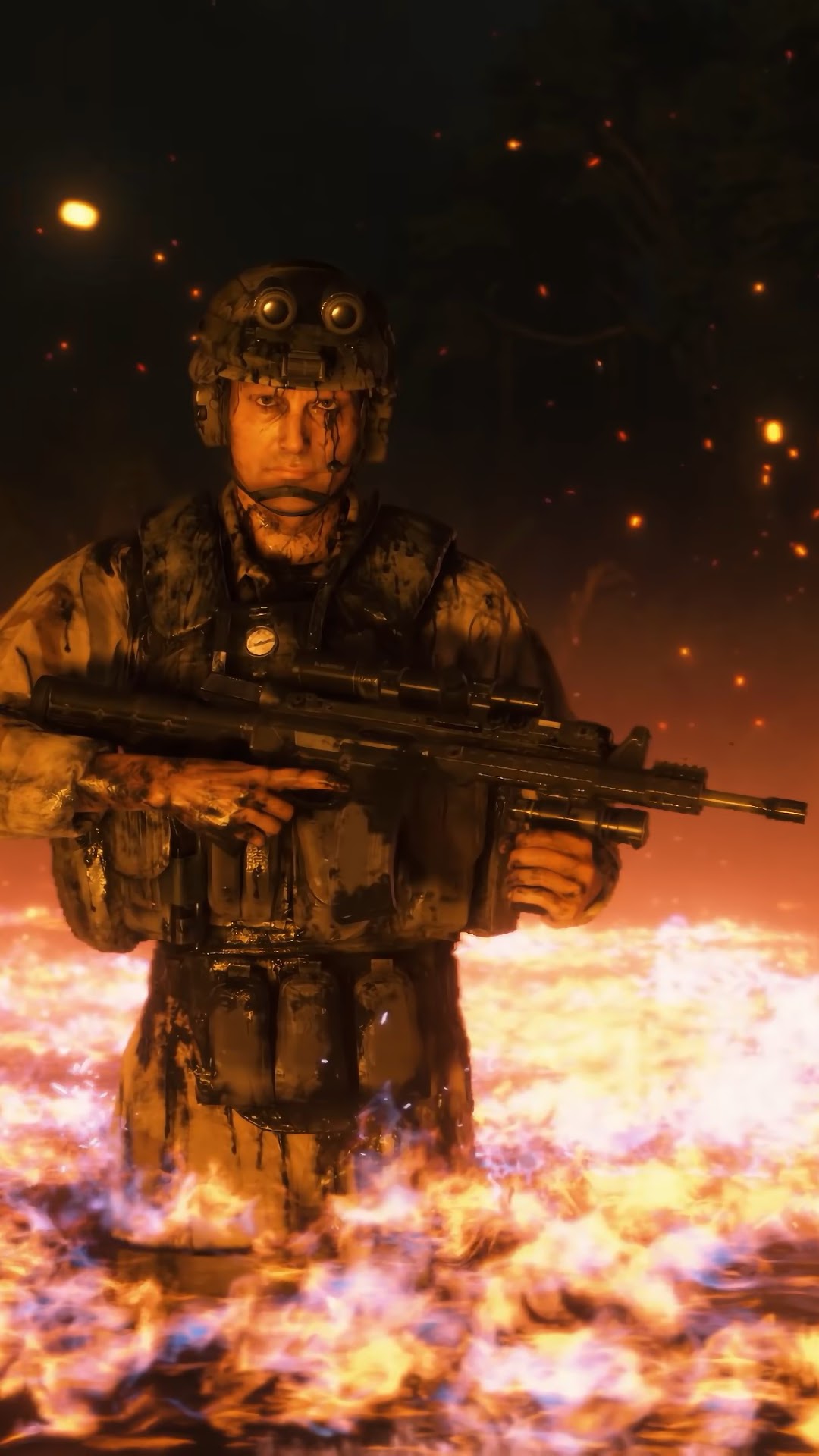 Cliff from Death Stranding in flames HD Phone Wallpaper